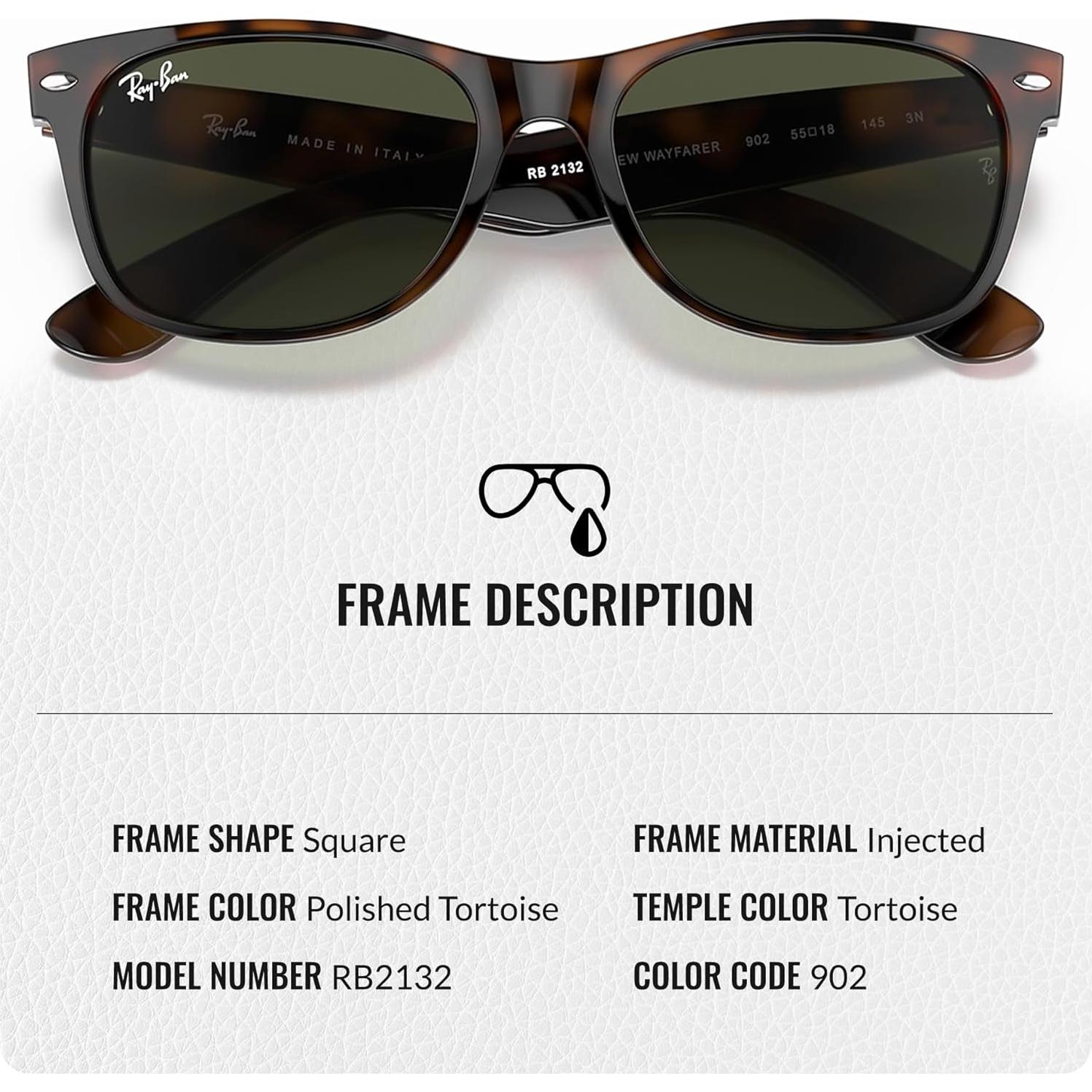 Gafas de Sol Ray-Ban RB2132 New Wayfarer Cuadradas 55mm