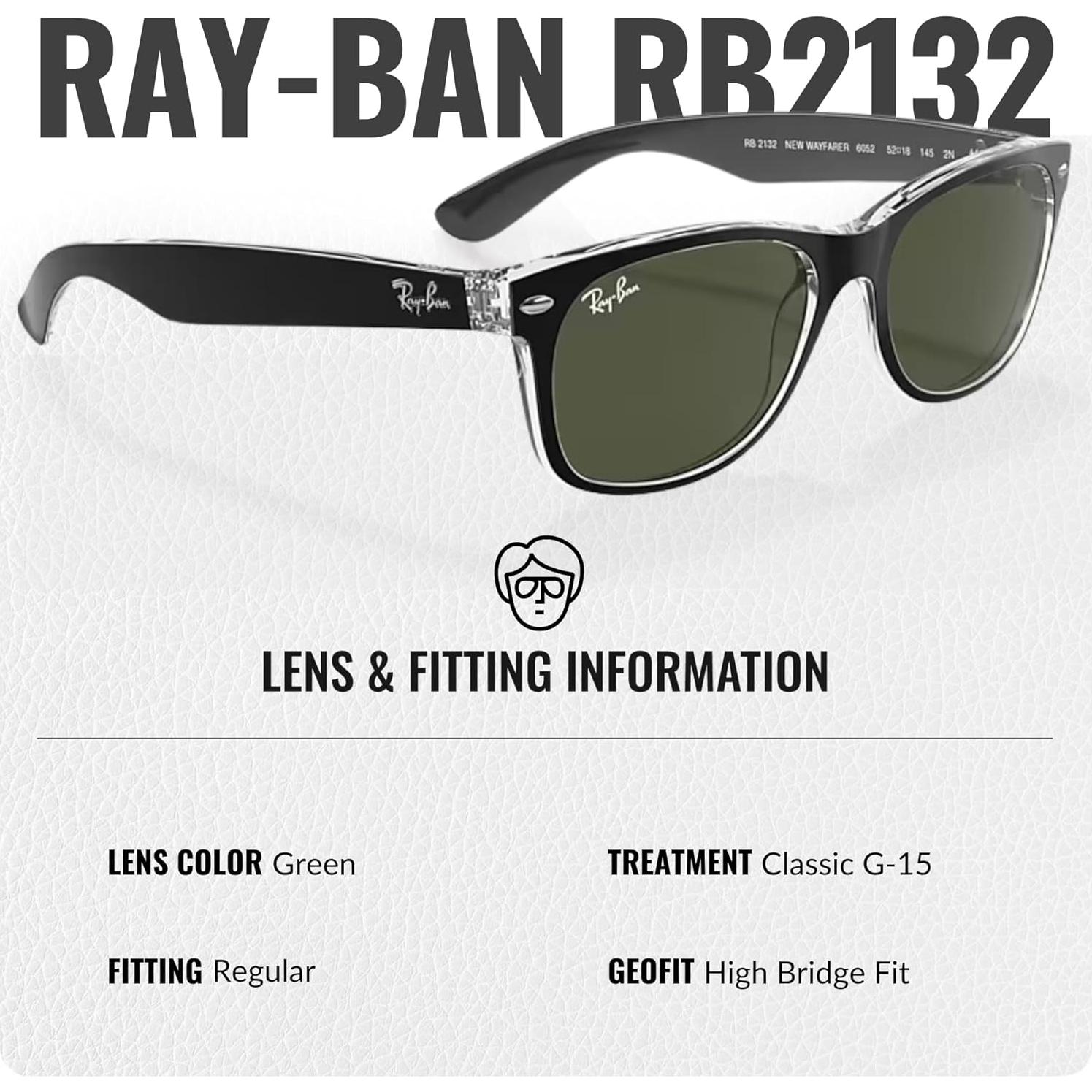Gafas de Sol Ray-Ban New Wayfarer Cuadradas 51mm Verde G-15