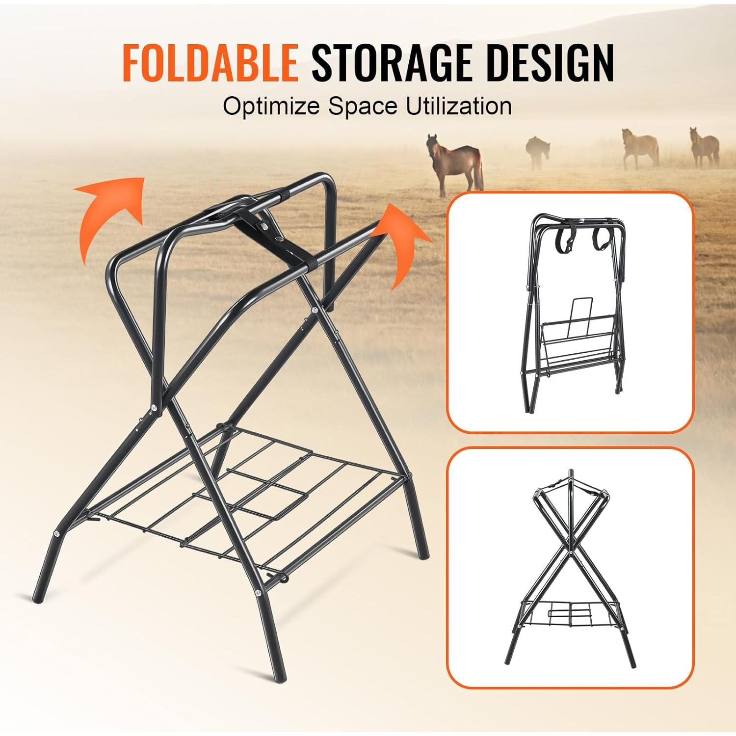 Soporte de Silla Plegable VEVOR para Caballo, Acero Resistente, 67.14x56.94x80.01 cm