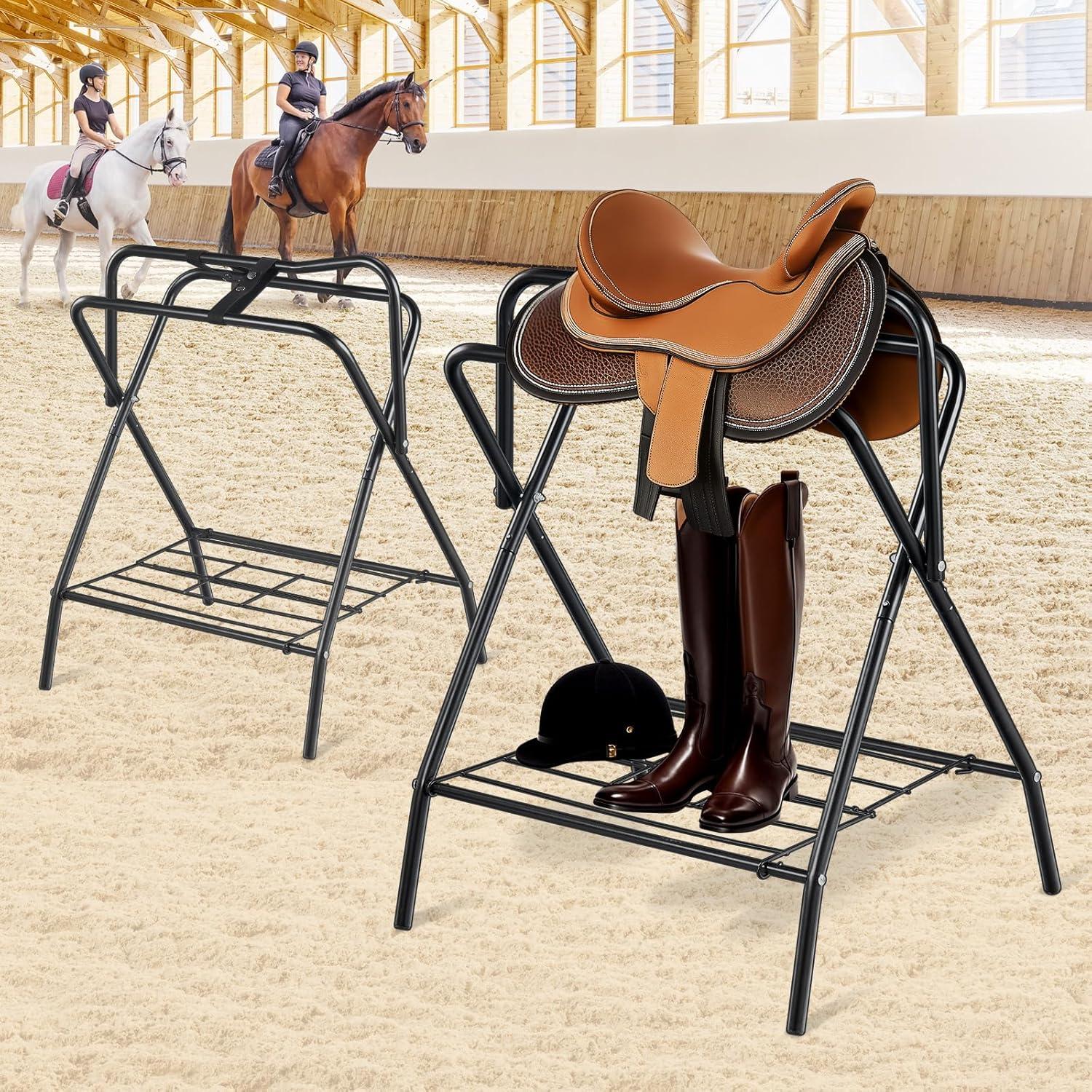 Soporte de Silla Plegable VEVOR para Caballo, Acero Resistente, 67.14x56.94x80.01 cm