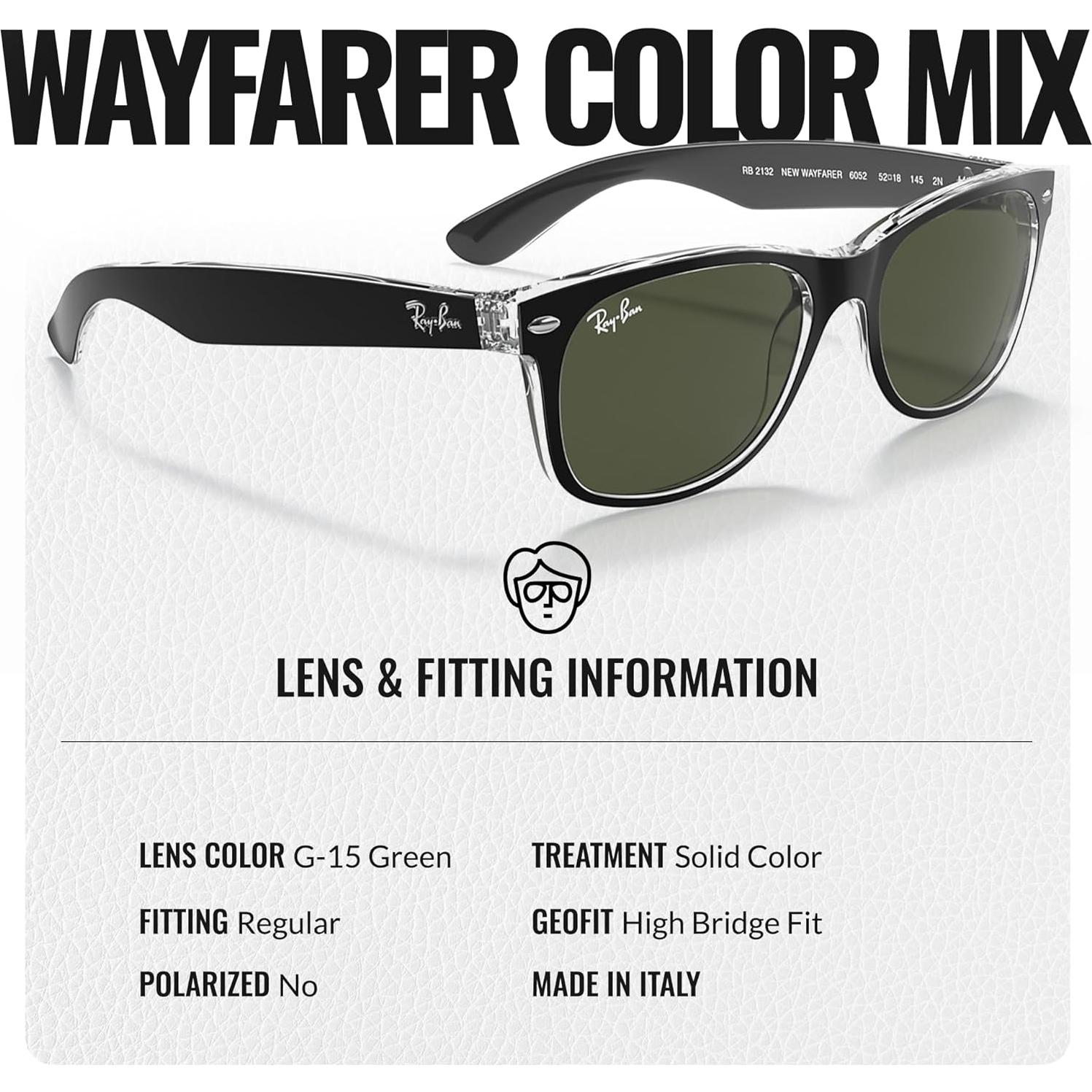 Gafas de Sol Ray-Ban New Wayfarer Cuadradas 55mm