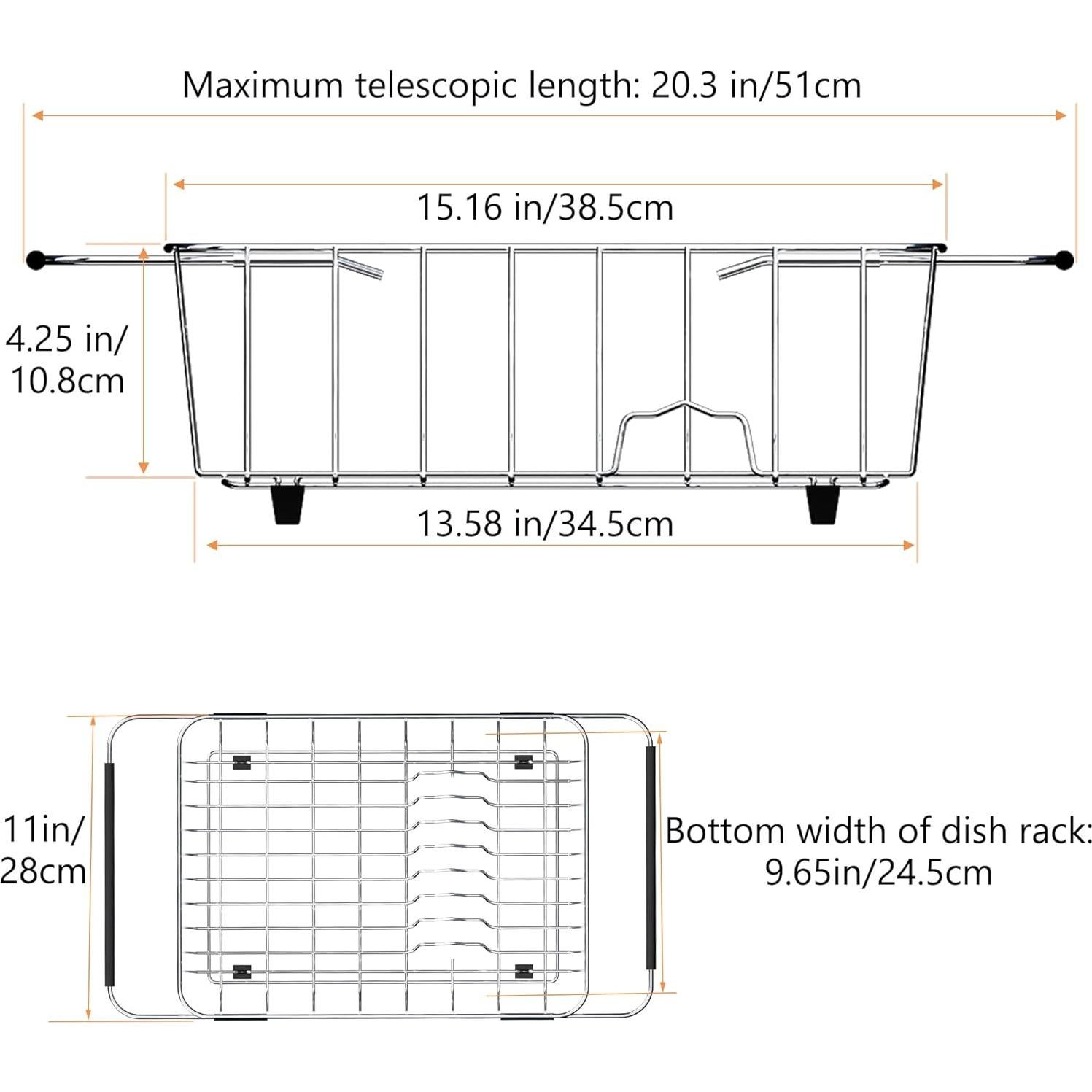 Escurridor de Platos NiuYichee Acero Inoxidable 38.6x27.9 cm