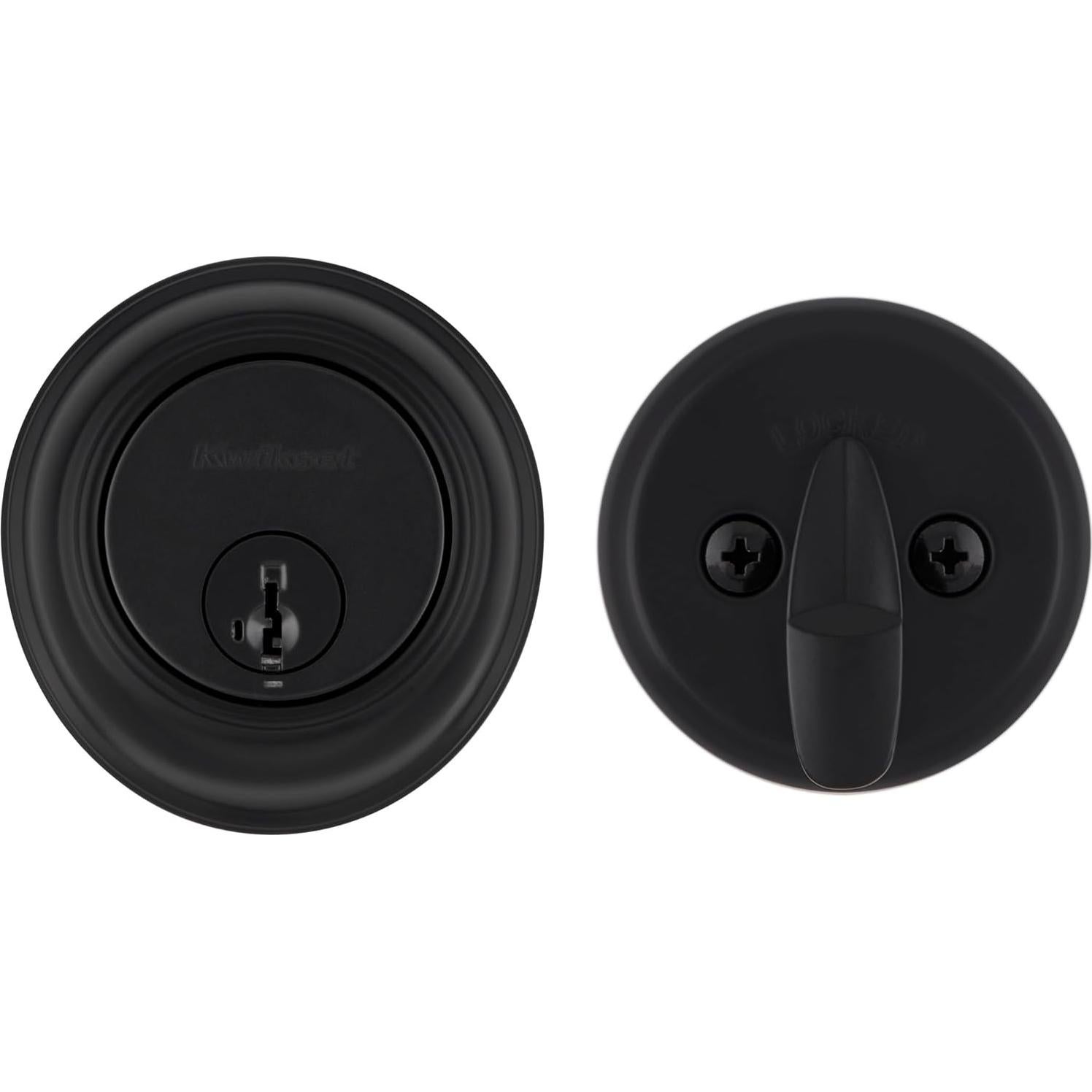 Cerradura de Pestillo Kwikset 817 Control de Llave Negro Mate