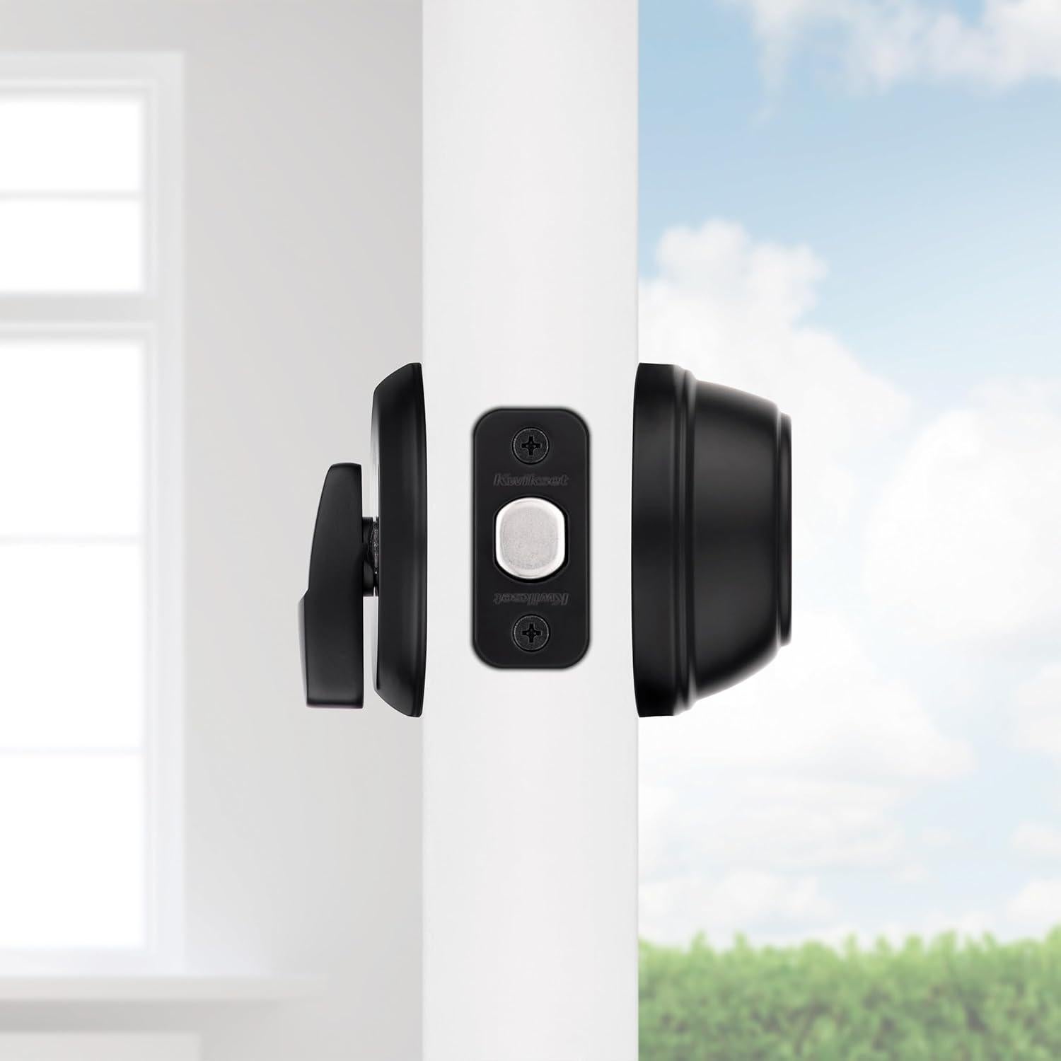 Cerradura de Pestillo Kwikset 817 Control de Llave Negro Mate