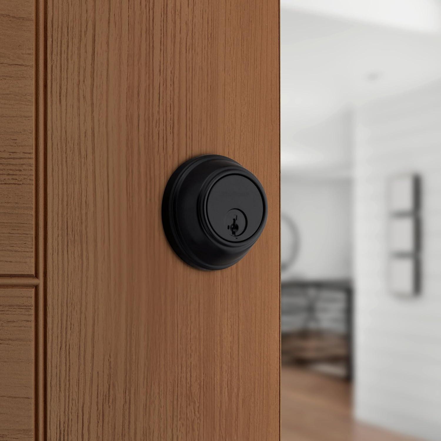 Cerradura de Pestillo Kwikset 817 Control de Llave Negro Mate