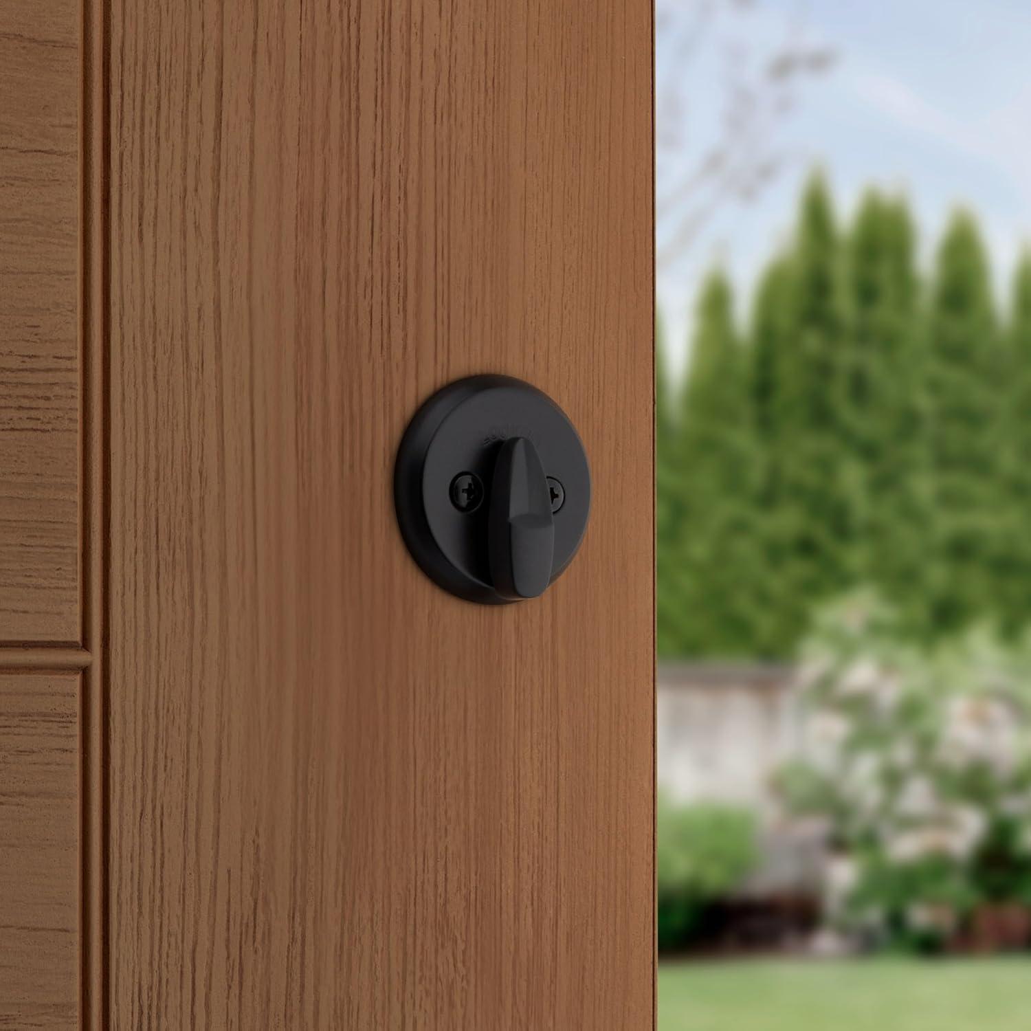 Cerradura de Pestillo Kwikset 817 Control de Llave Negro Mate