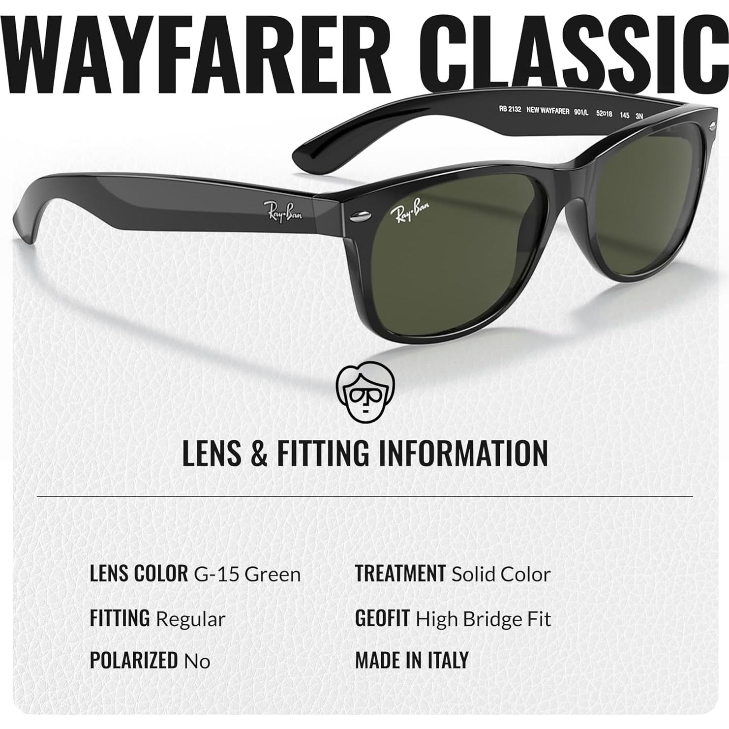 Gafas de sol Ray-Ban RB2132 New Wayfarer 55mm Marco Negro