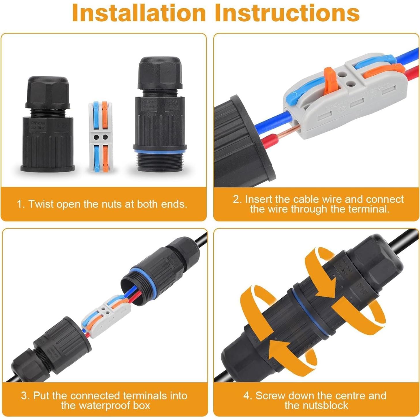 Caja de Conexiones Impermeable IP68 Linkstyle 2 Pines AWG 28-12