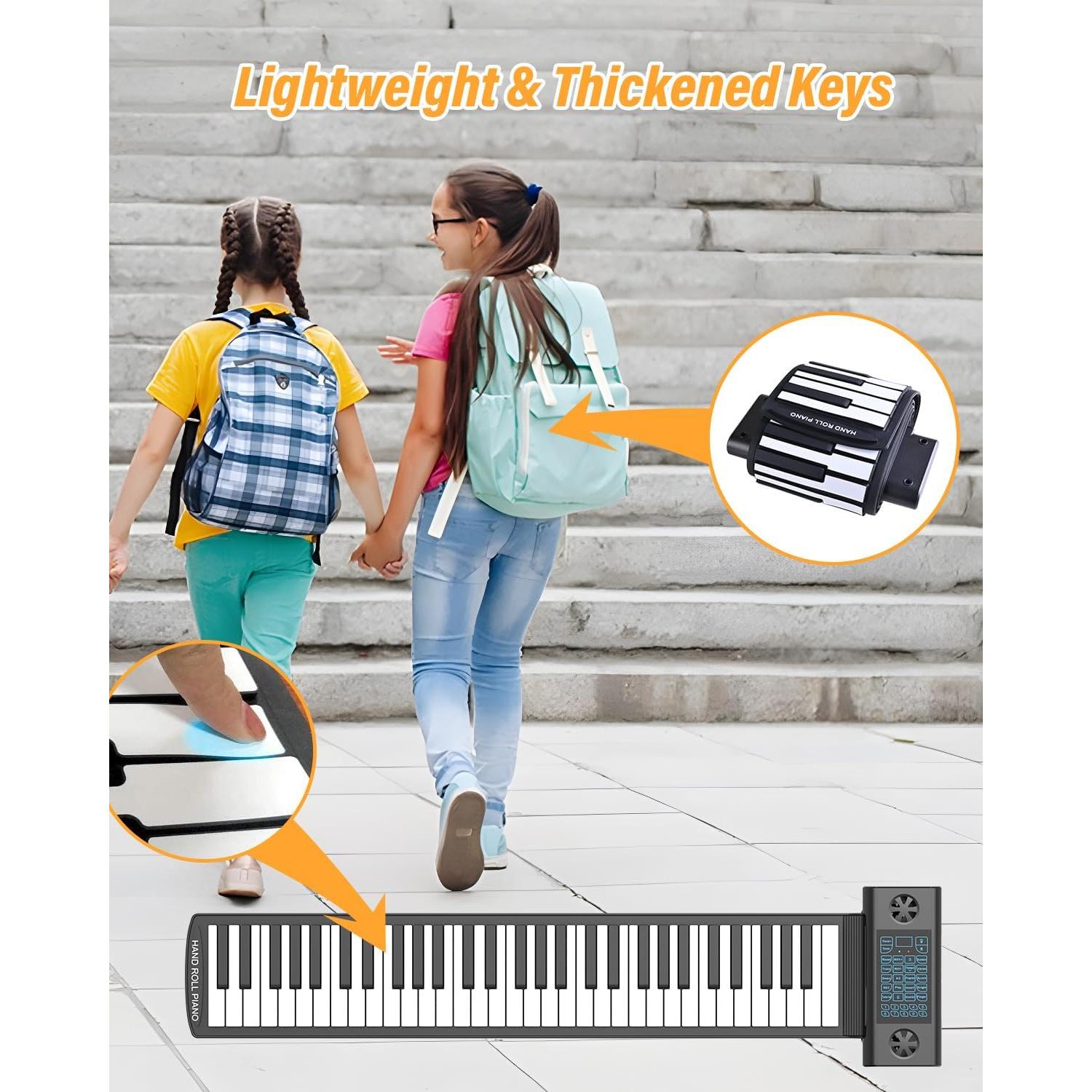 Piano Portátil KONIX PS61B de 61 Teclas con Bluetooth y MIDI