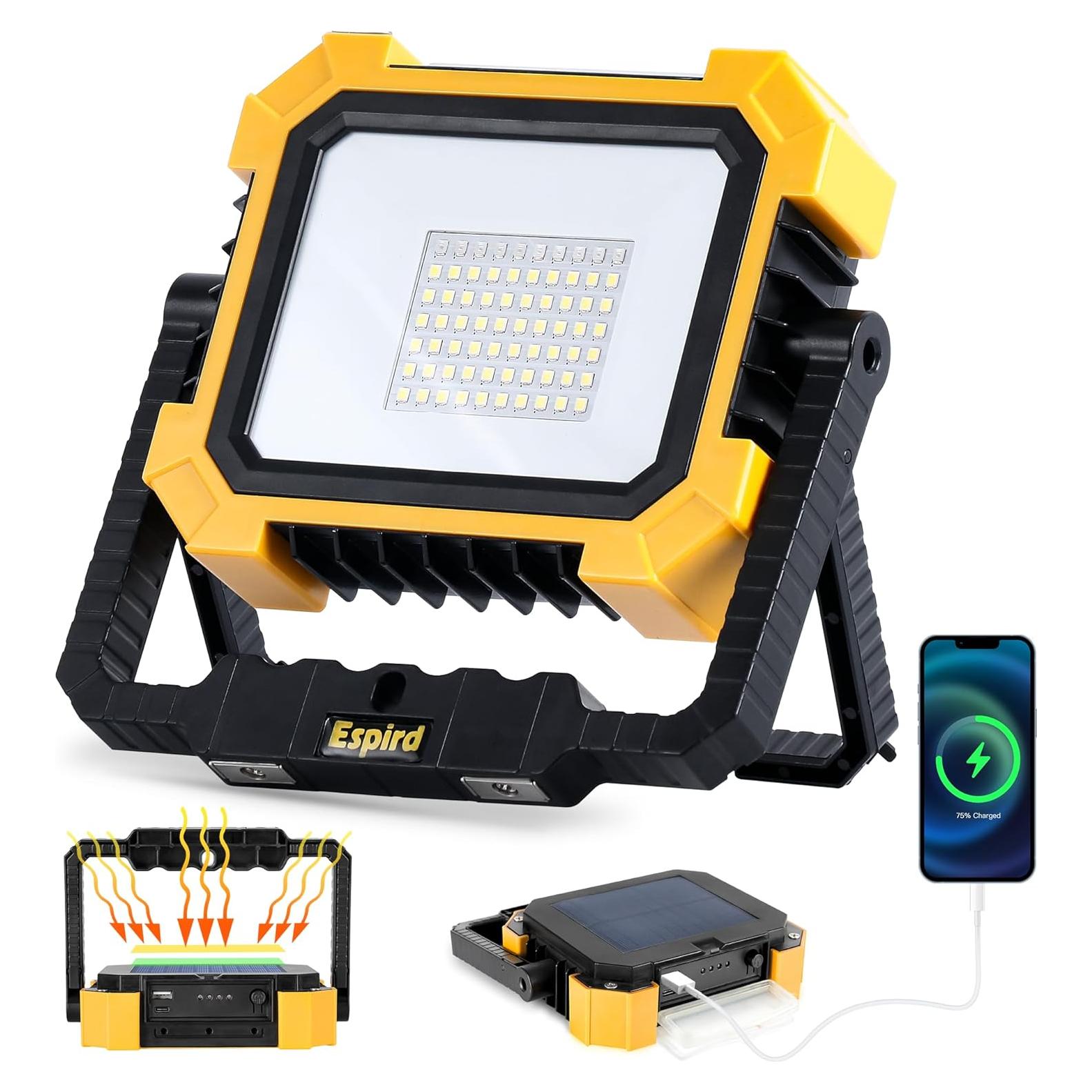 Luz Solar LED Portátil Espird 10000LM 4 Modos Recargable