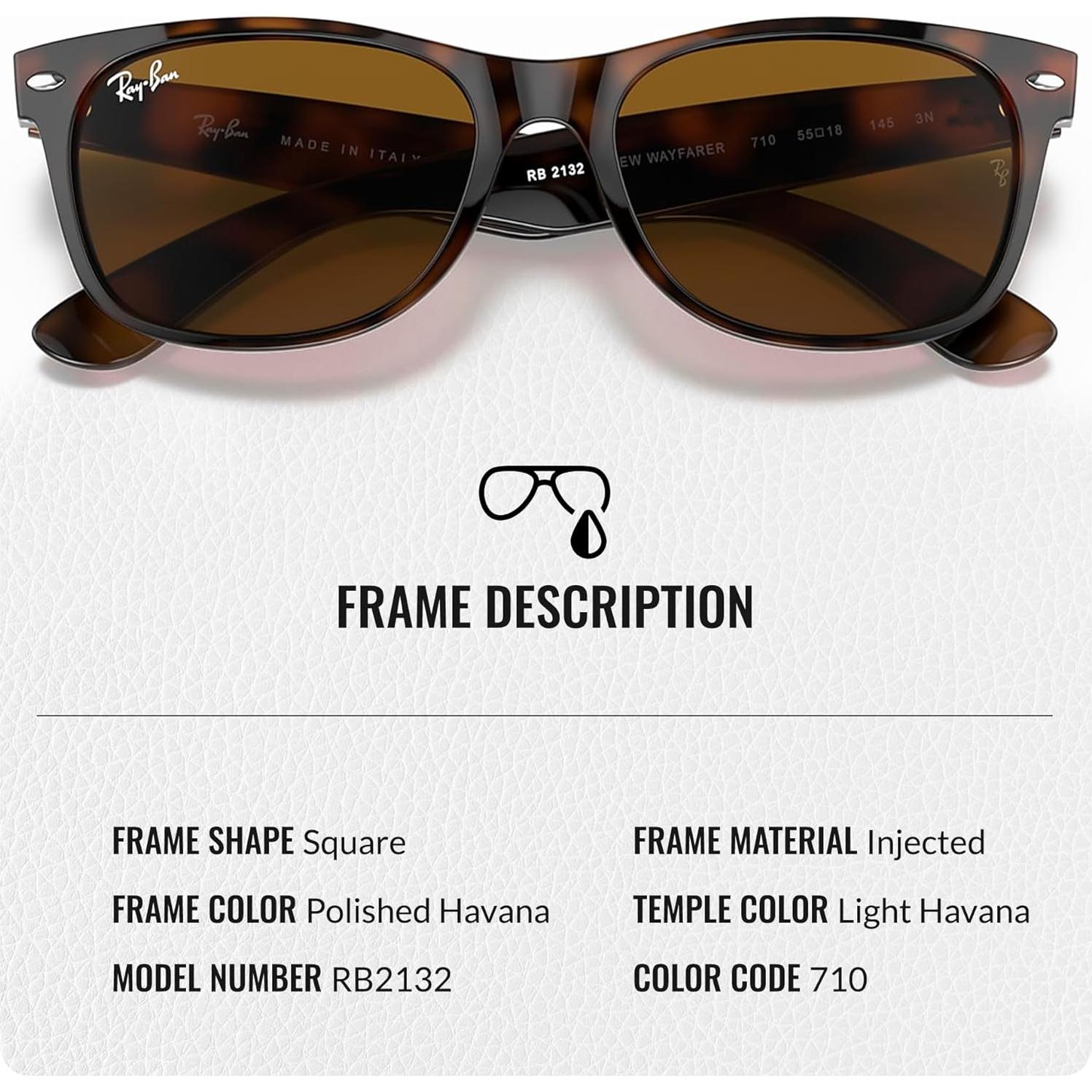 Gafas de Sol Ray-Ban New Wayfarer Cuadradas 55mm