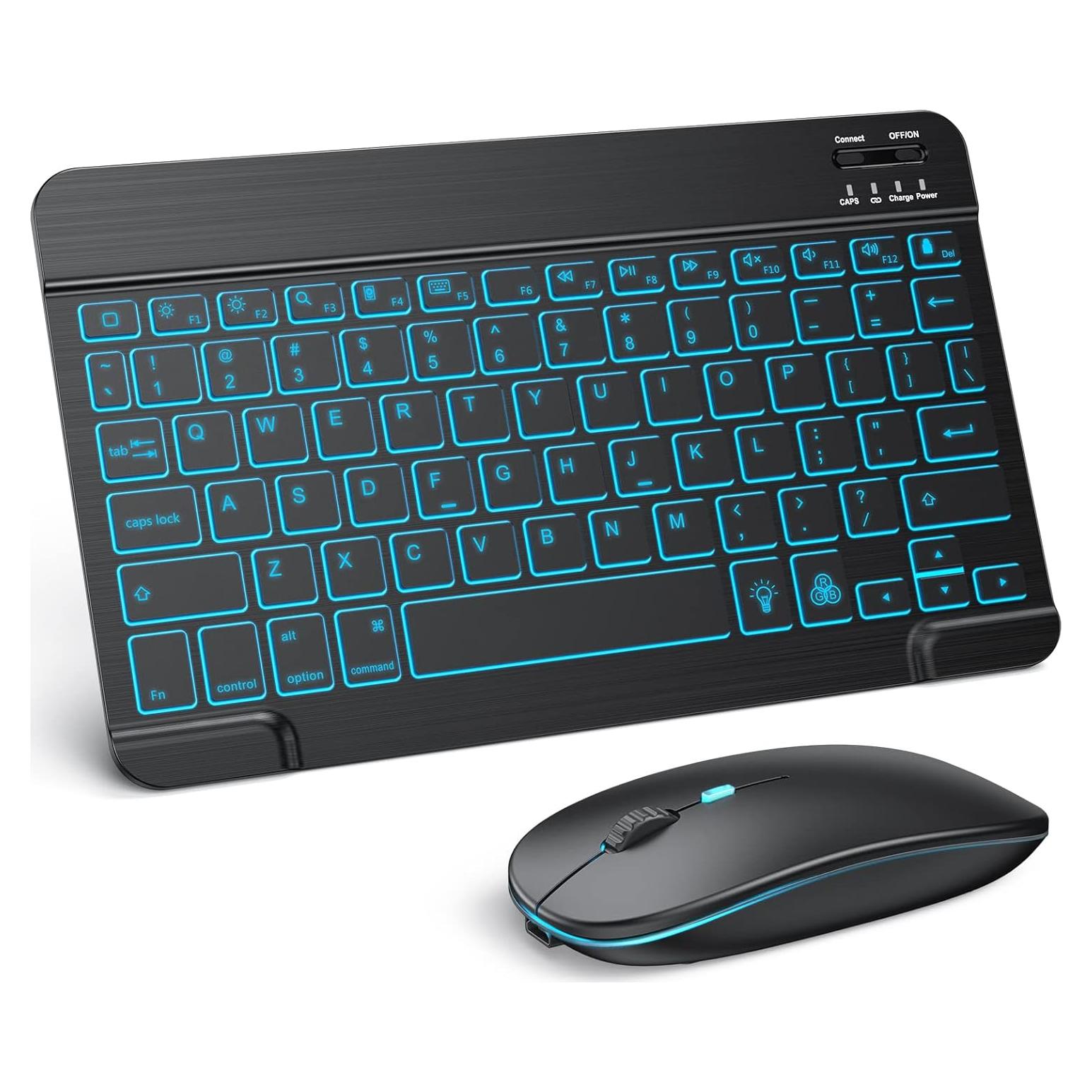 Combo Teclado y Ratón Bluetooth TECURS Recargables Negro