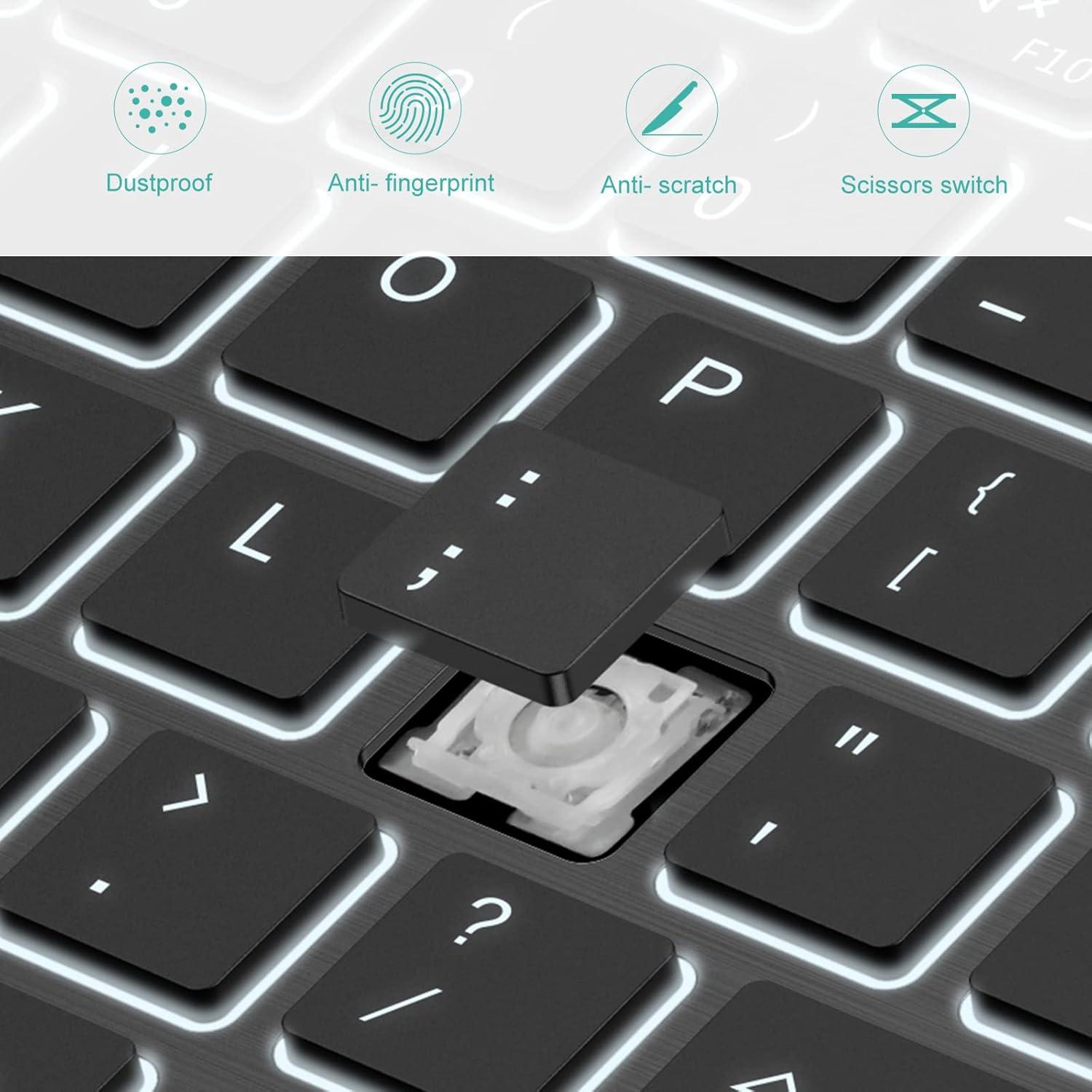 Combo Teclado y Ratón Bluetooth TECURS Recargables Negro