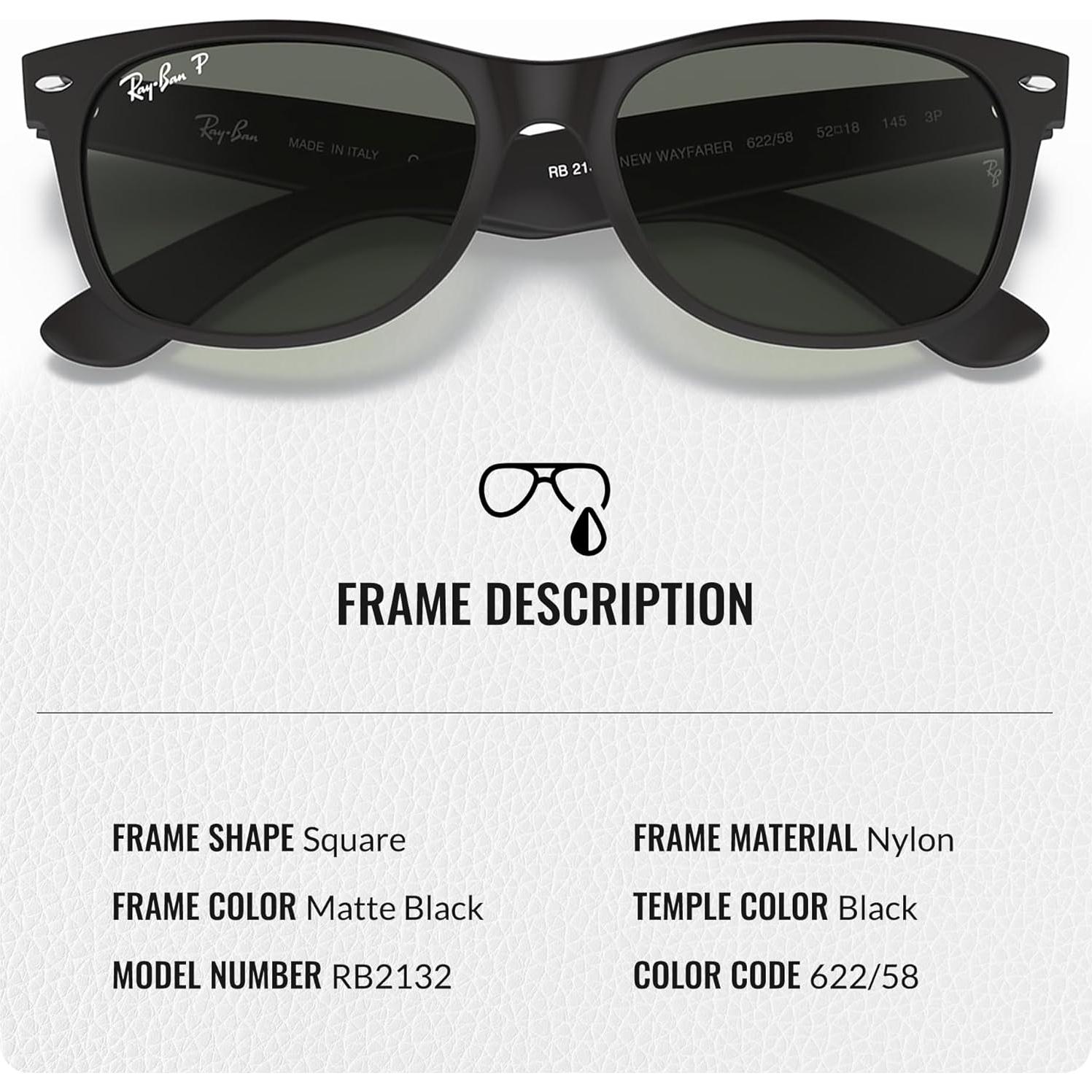 Gafas de Sol Ray-Ban RB2132 Cuadradas Polarizadas 55mm