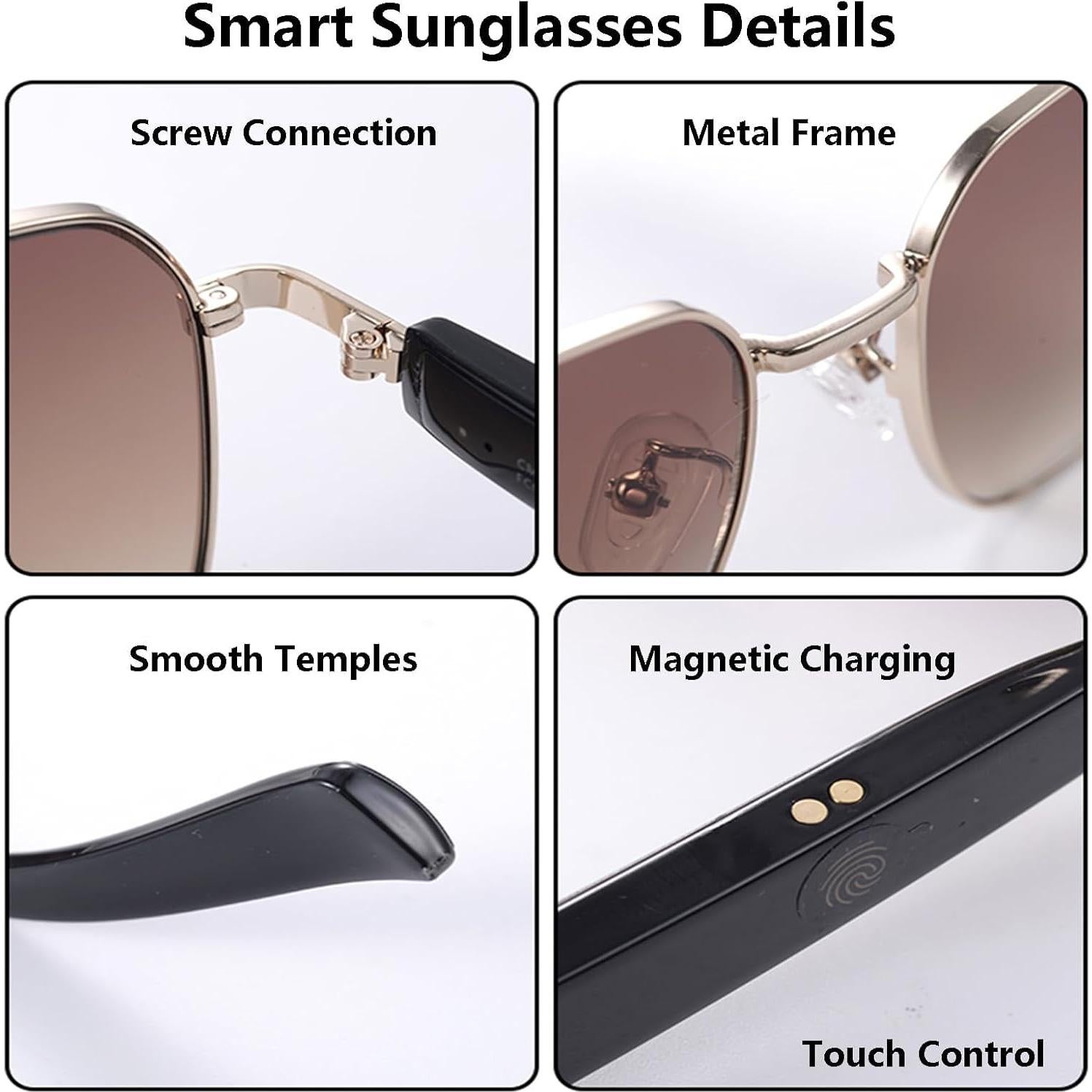 Gafas Inteligentes Yosugar Bluetooth UV400 Marrón