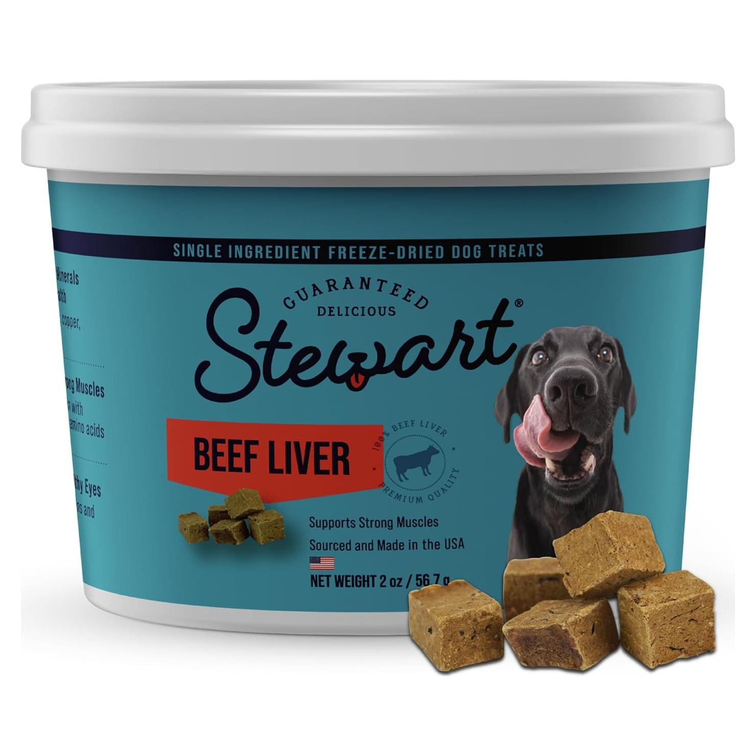 Golosinas Liofilizadas para Perros Stewart Hígado de Res 56.7g