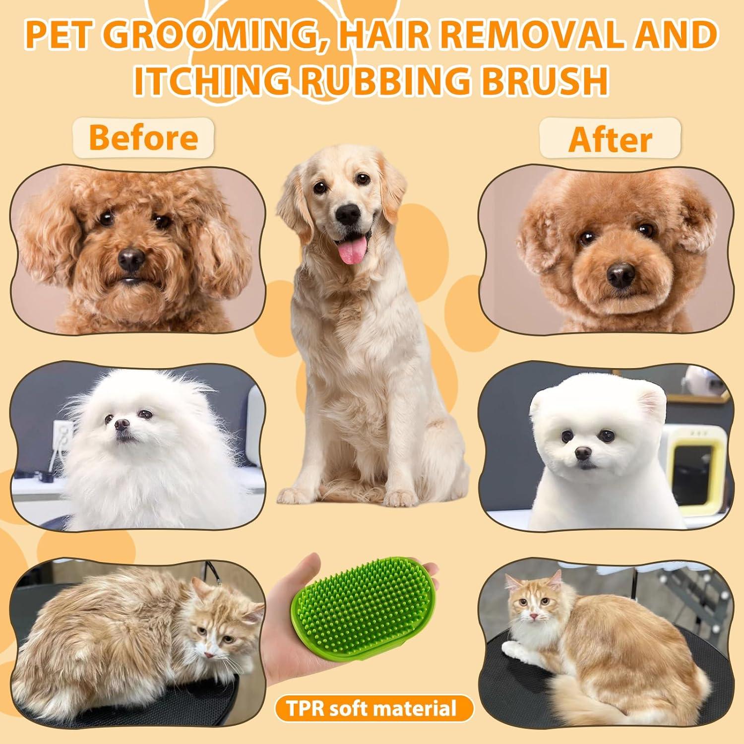 Juego de 3 cepillos de baño Omaky para perros y gatos