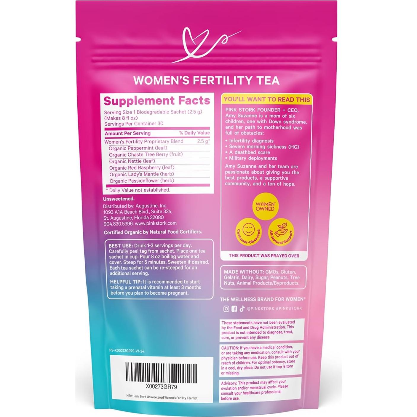 Té de Fertilidad Pink Stork Menta Orgánica 15 Bolsitas
