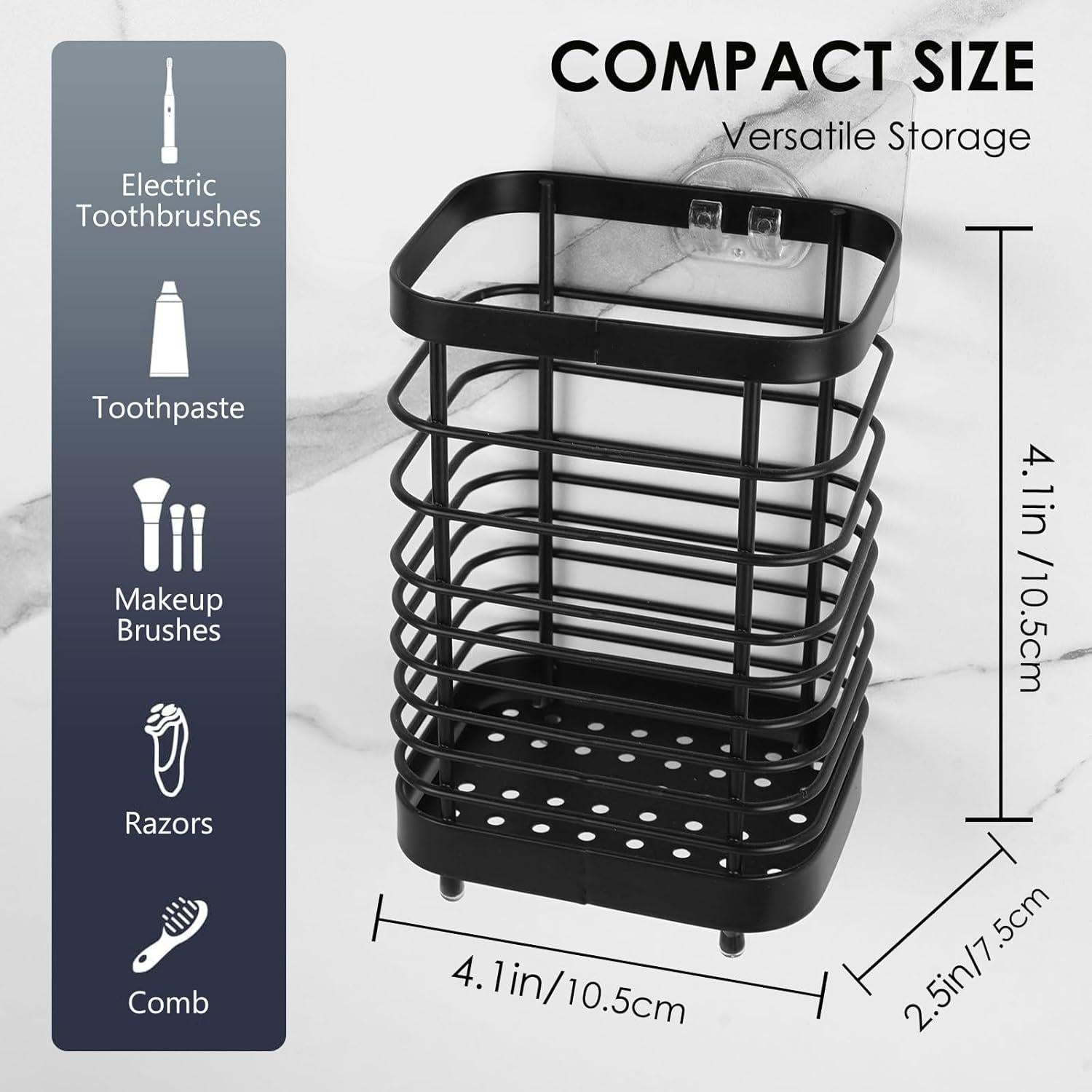Soporte de Cepillo de Dientes LUEXBOX Negro Acero Inoxidable