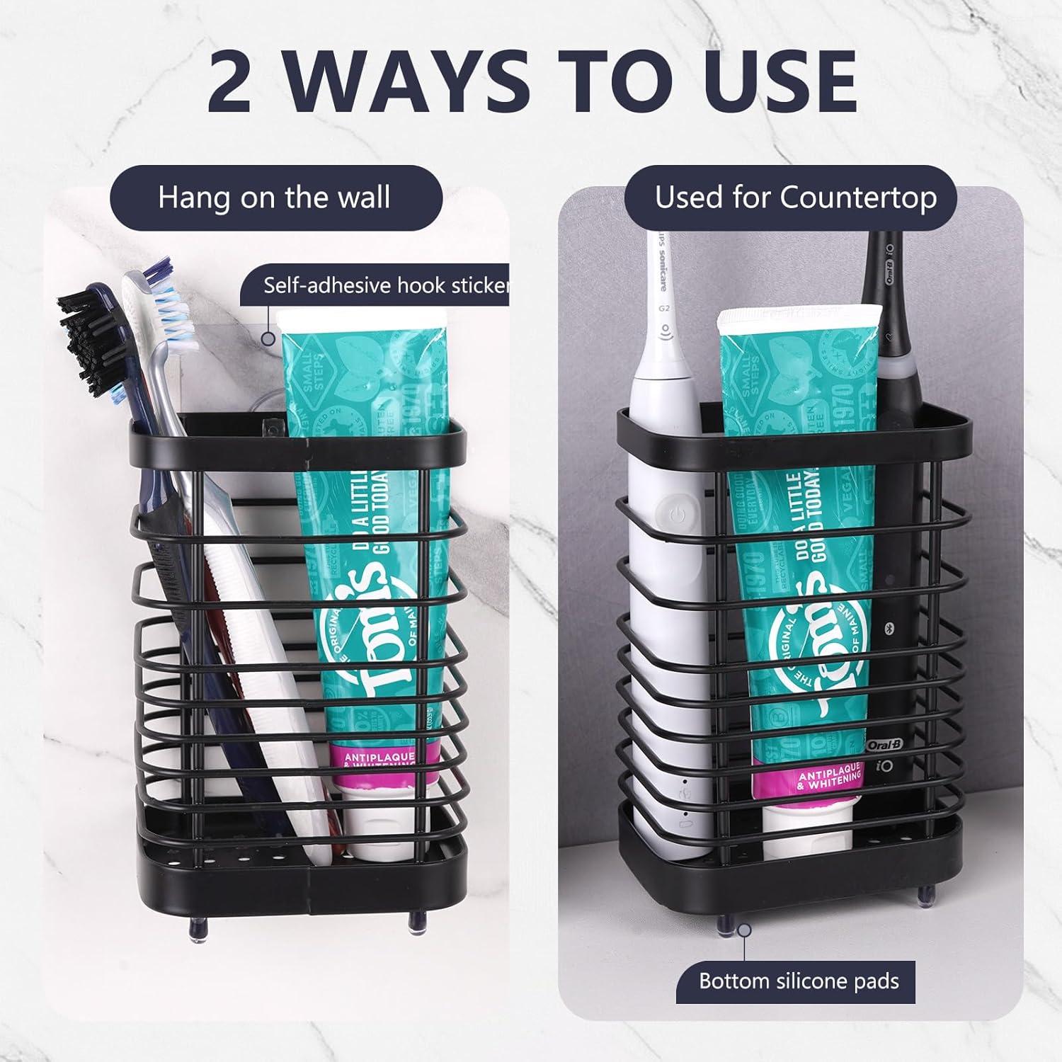 Soporte de Cepillo de Dientes LUEXBOX Negro Acero Inoxidable