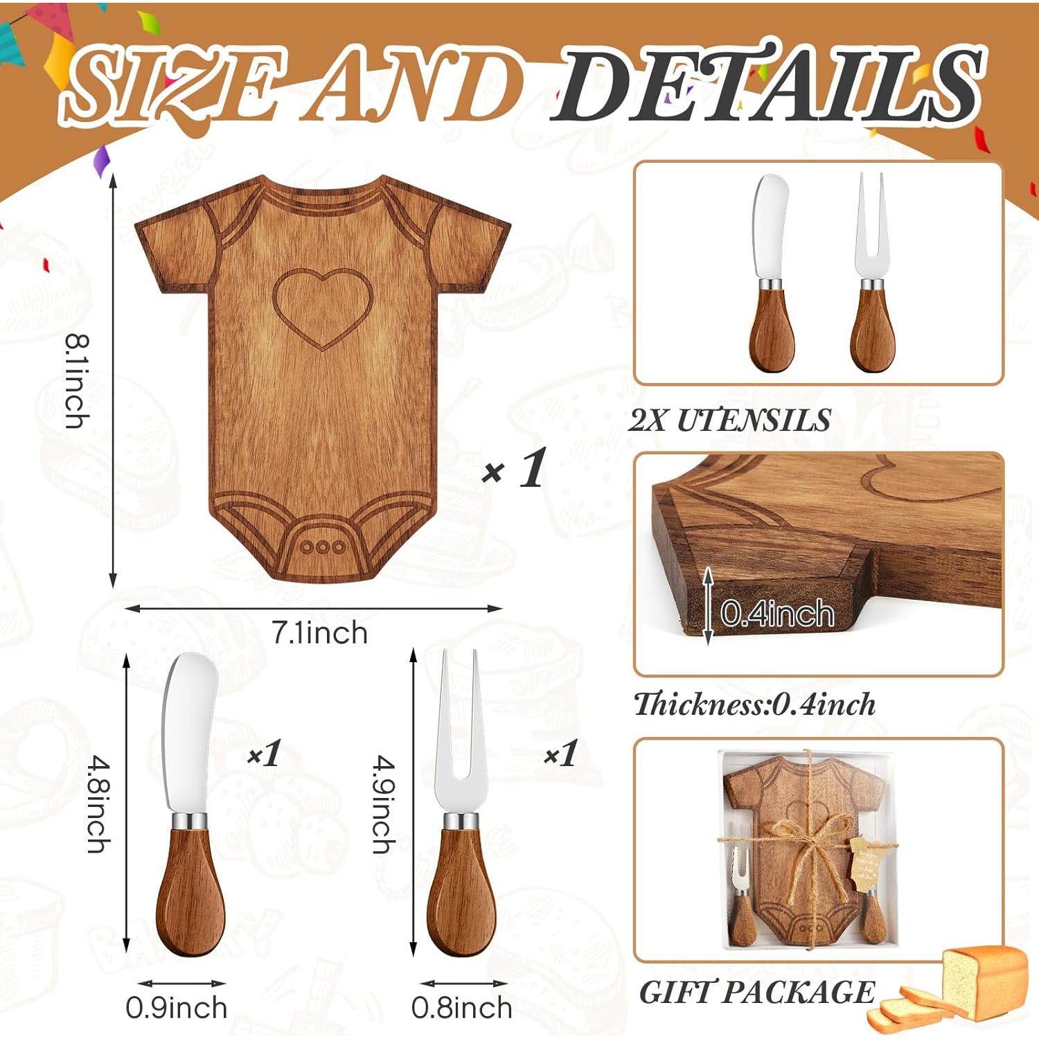 Set de Regalo Baby Shower Ziliny 50 Tablas Acacia 20.5x18 cm