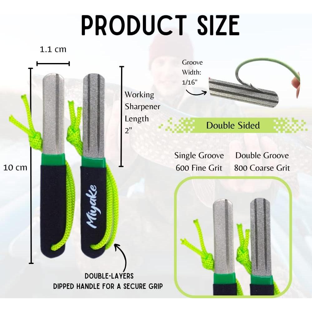 Afilador de Anzuelos de Pesca Miyake Doble Lado Diamante 800/600