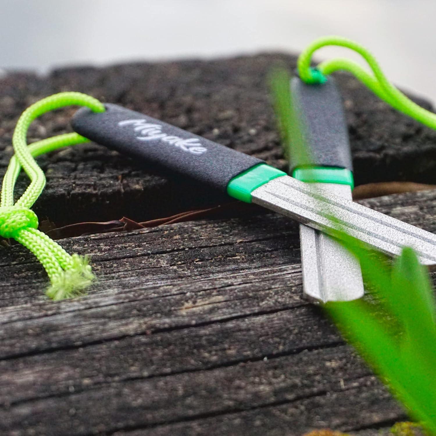 Afilador de Anzuelos de Pesca Miyake Doble Lado Diamante 800/600