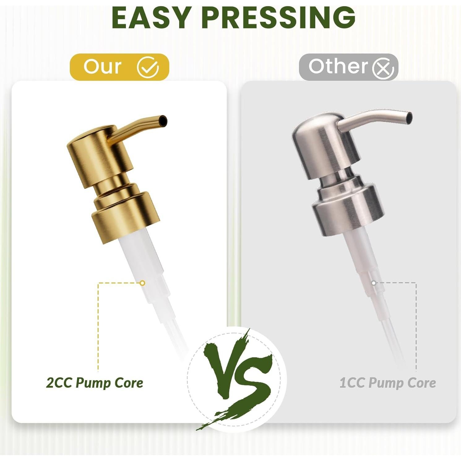 Dispensador de Jabón de Vidrio Ámbar AmazerBath 2 Piezas 0.5L