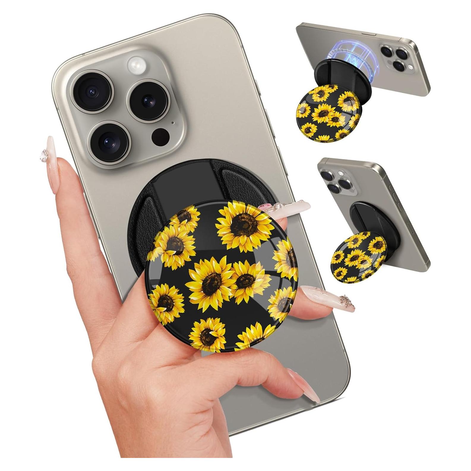 Soporte Magnético para Teléfono Kidcube Girasol Negro - Compatible con MagSafe