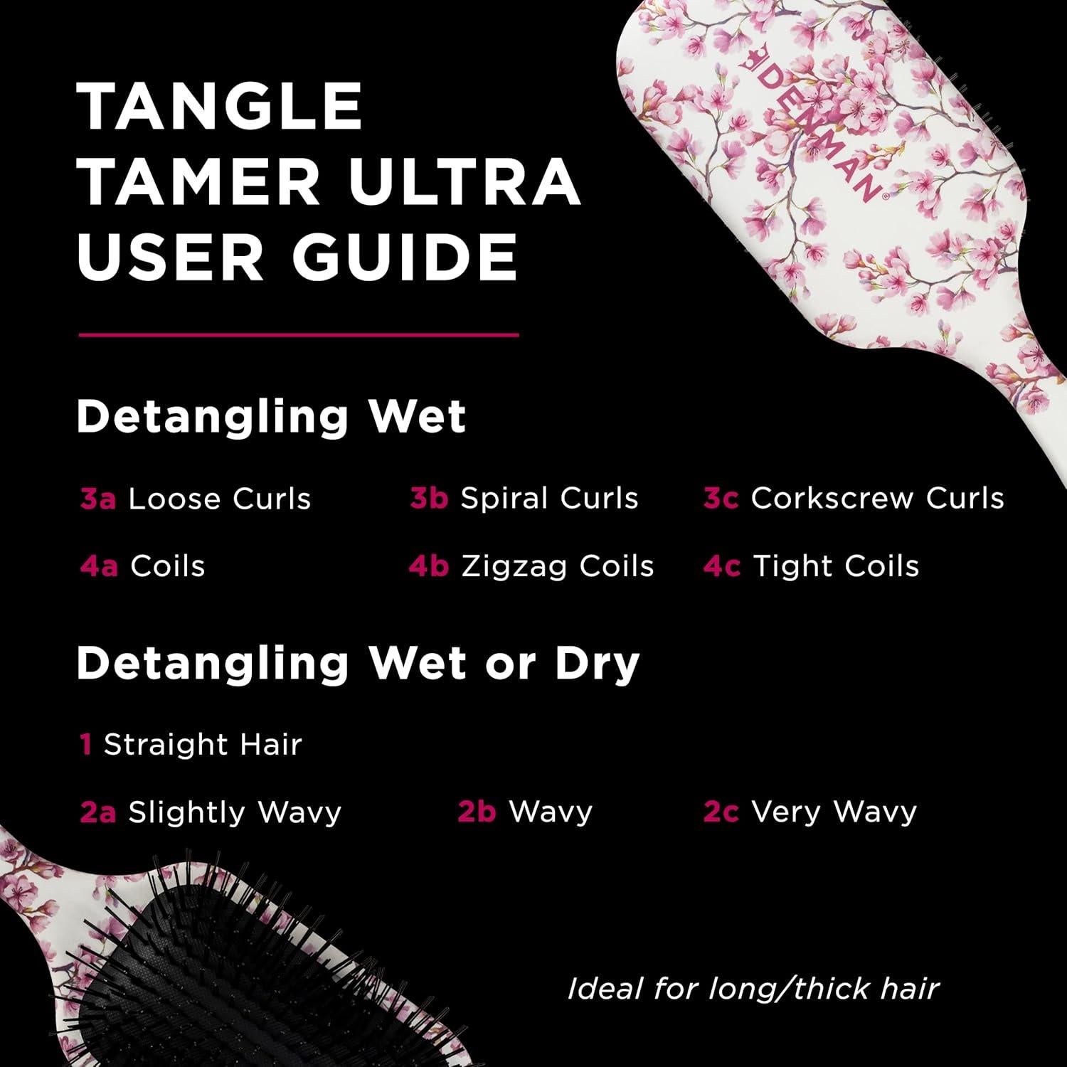 Cepillo Desenredante Denman D90L Flor de Cerezo 27.5cm