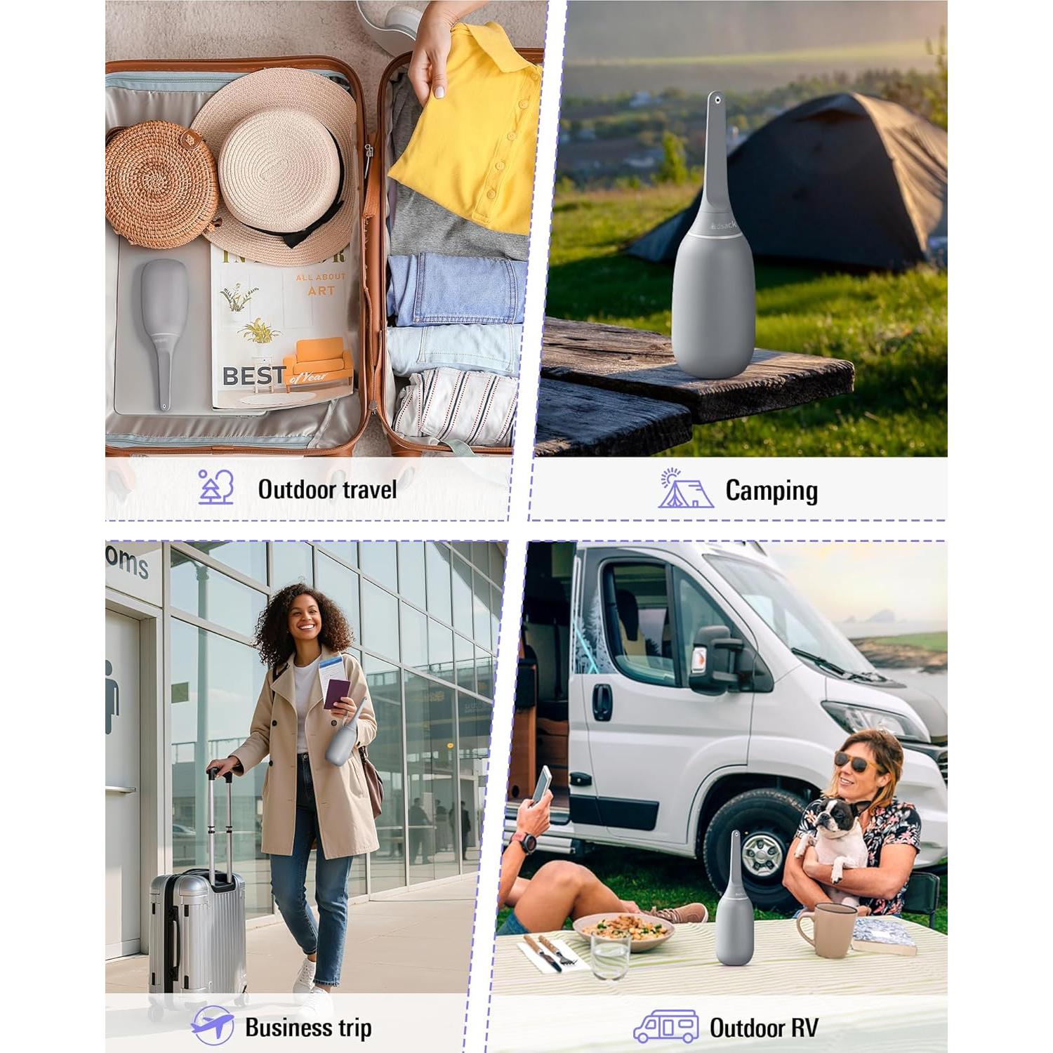 Rociador de Bidet Portátil Redsack 400ml Alta Presión Gris