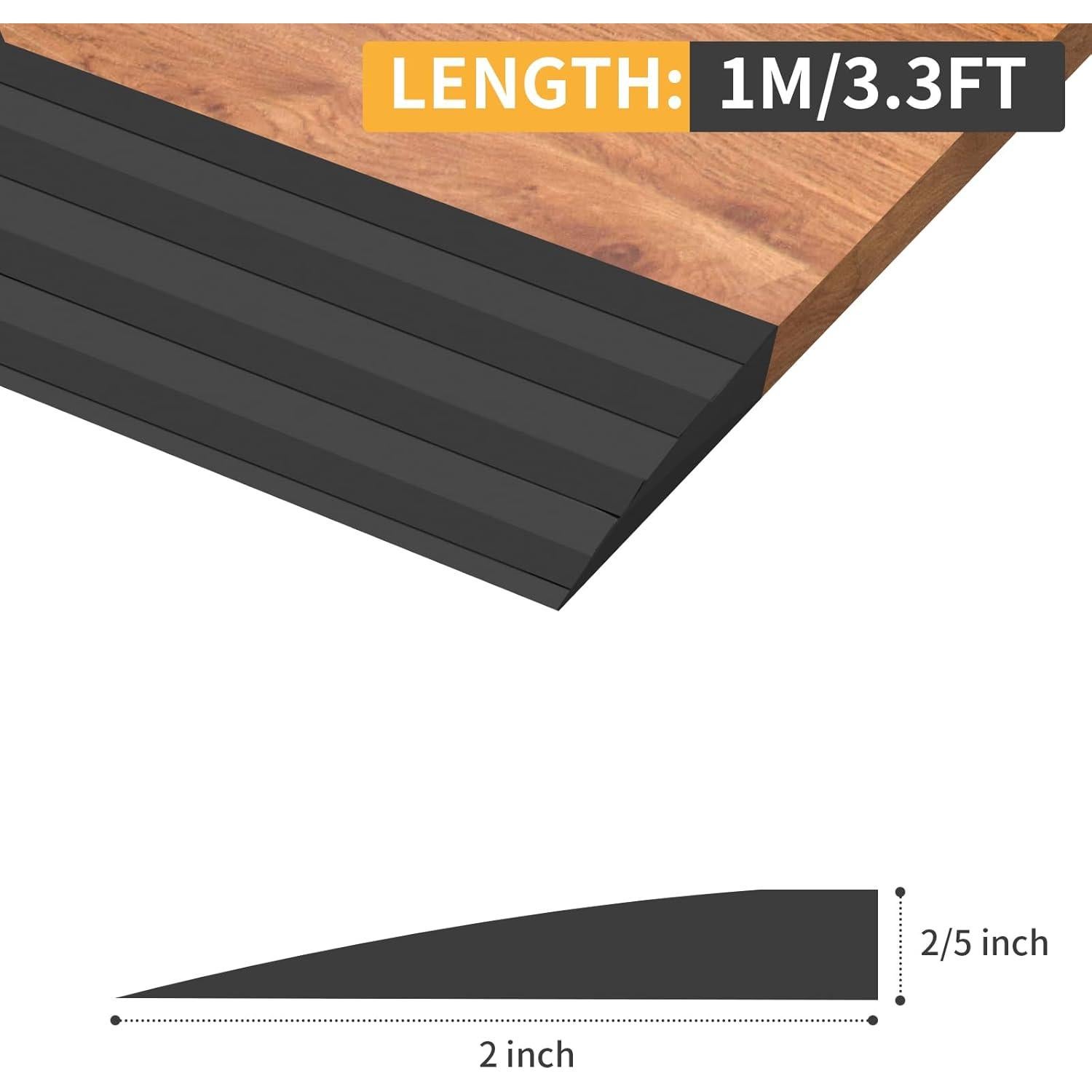 Rampa de Umbral de Goma EYAYEN 2 cm Elevación 1 m Negro