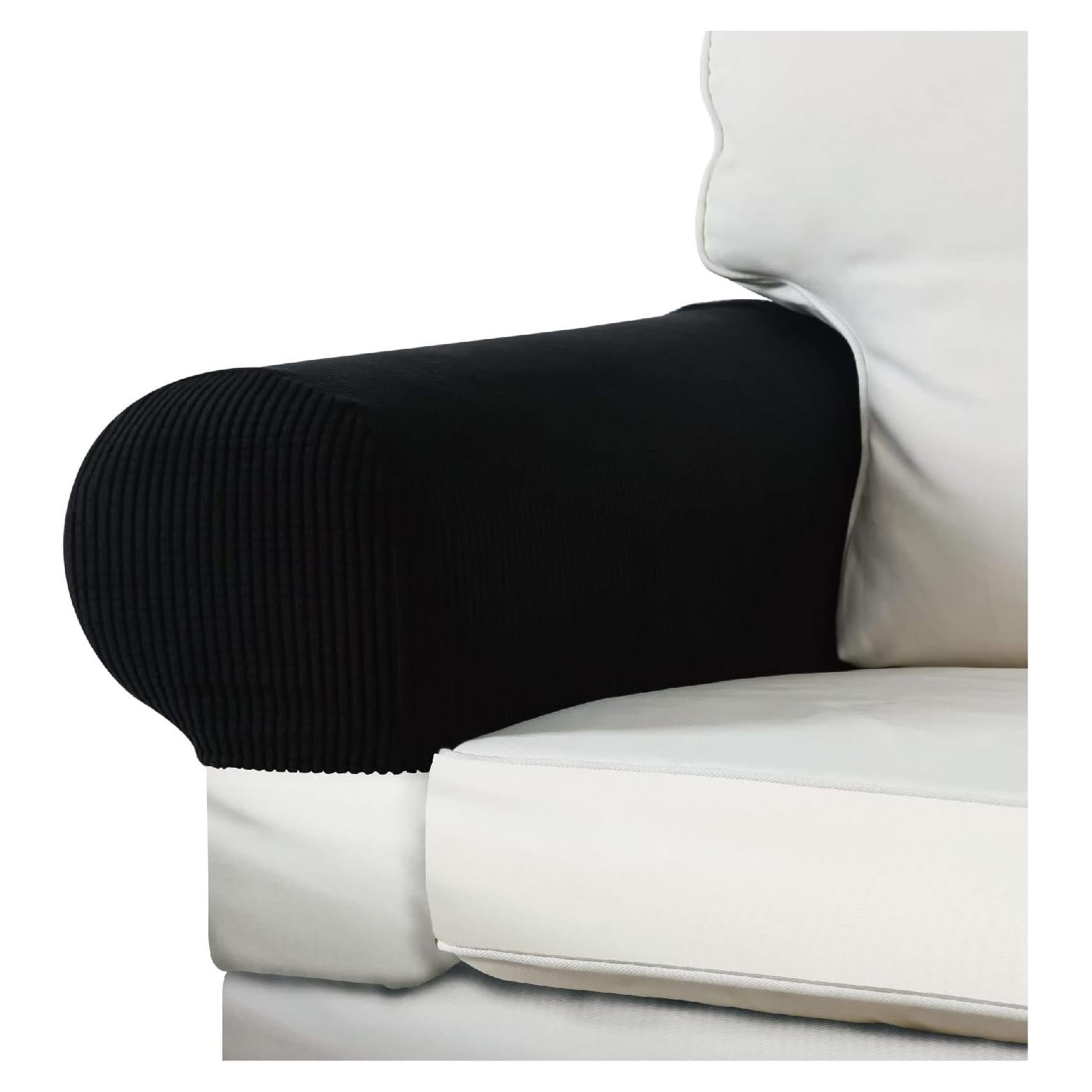 Fundas elásticas para brazos de sofá EDENATURE - Negro - Paquete de 2