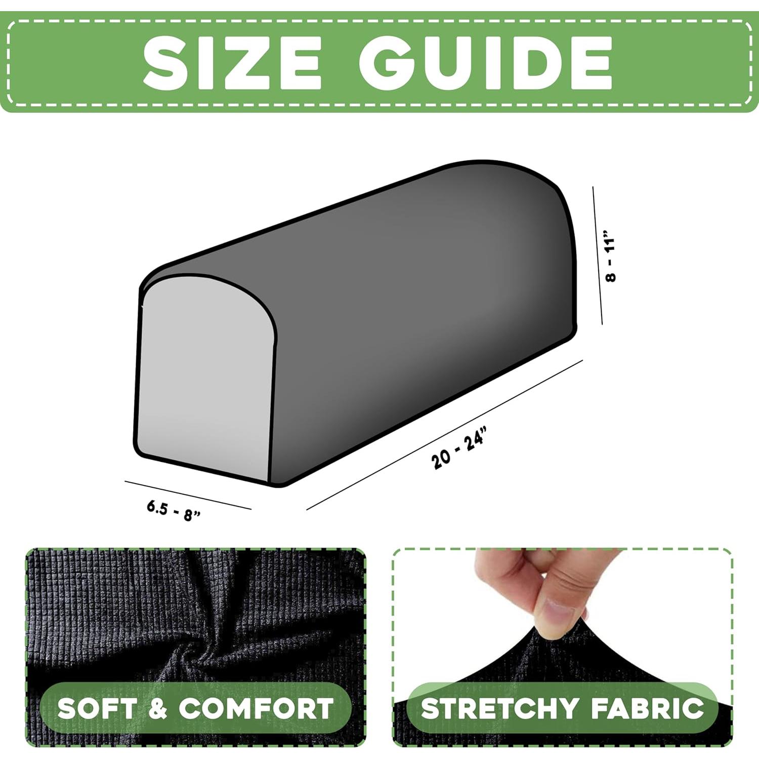 Fundas elásticas para brazos de sofá EDENATURE - Negro - Paquete de 2