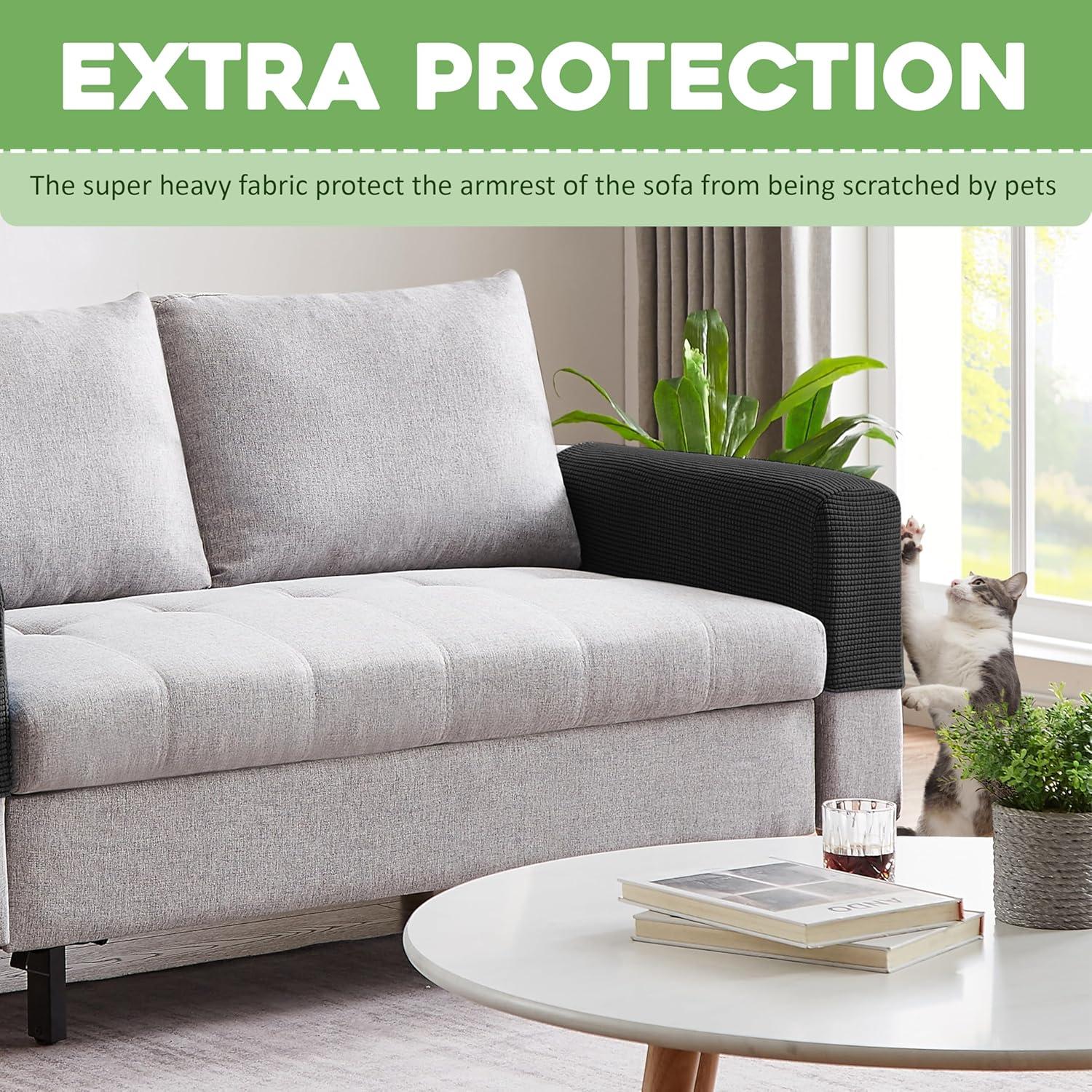 Fundas elásticas para brazos de sofá EDENATURE - Negro - Paquete de 2