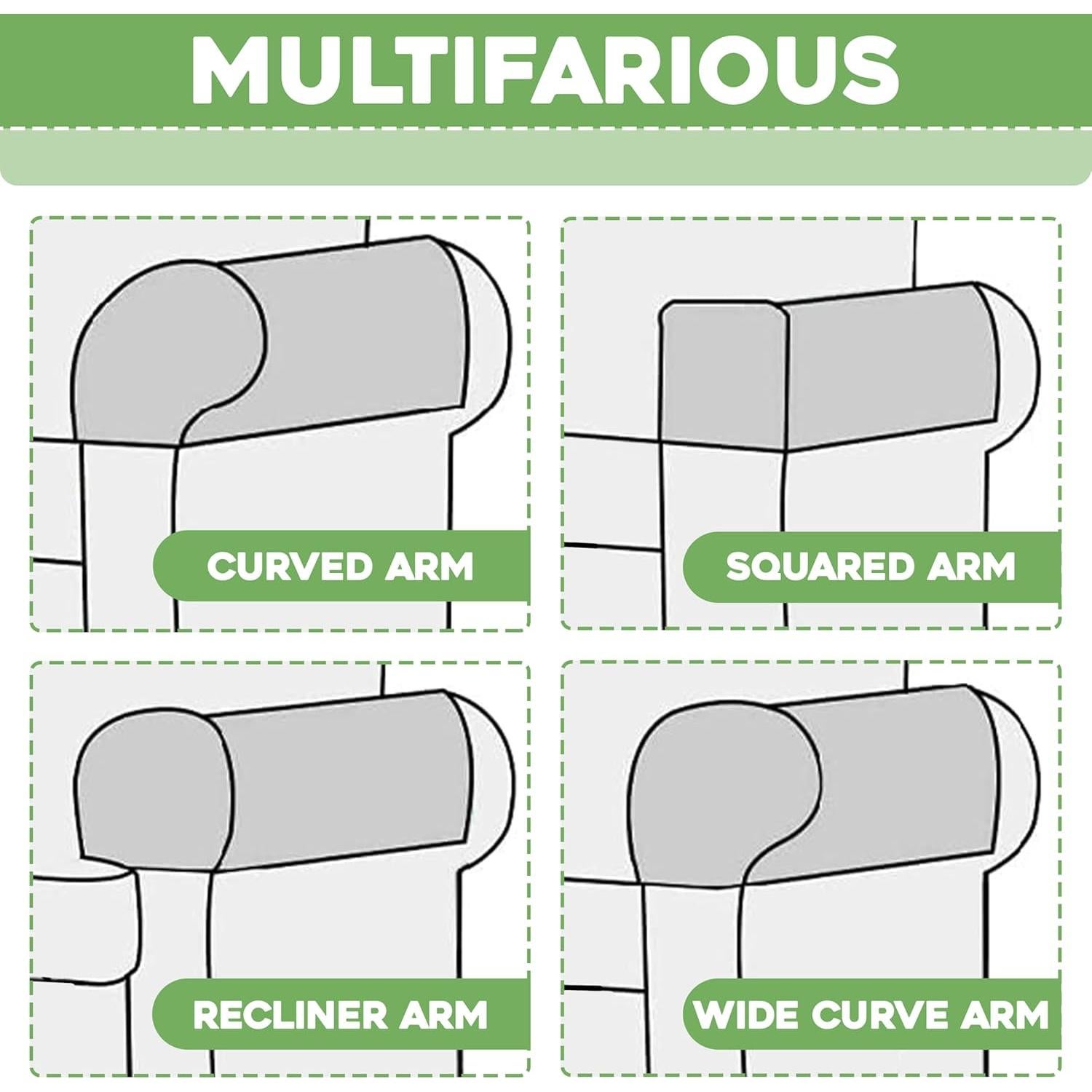 Fundas elásticas para brazos de sofá EDENATURE - Negro - Paquete de 2