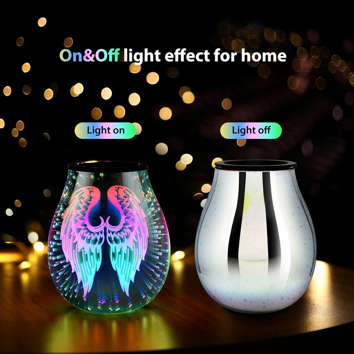 Calentador de Cera Eléctrico Inrorans Alas de Ángel 3D LED 7 Colores