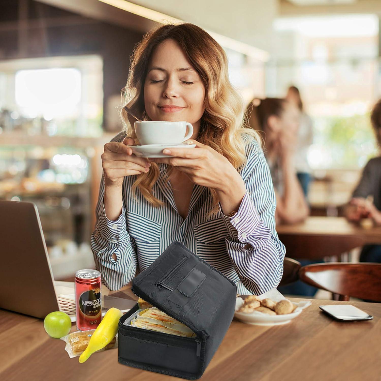 Bolsa de Almuerzo Aislada Aosbos Negra 25.9x15x8.9 cm