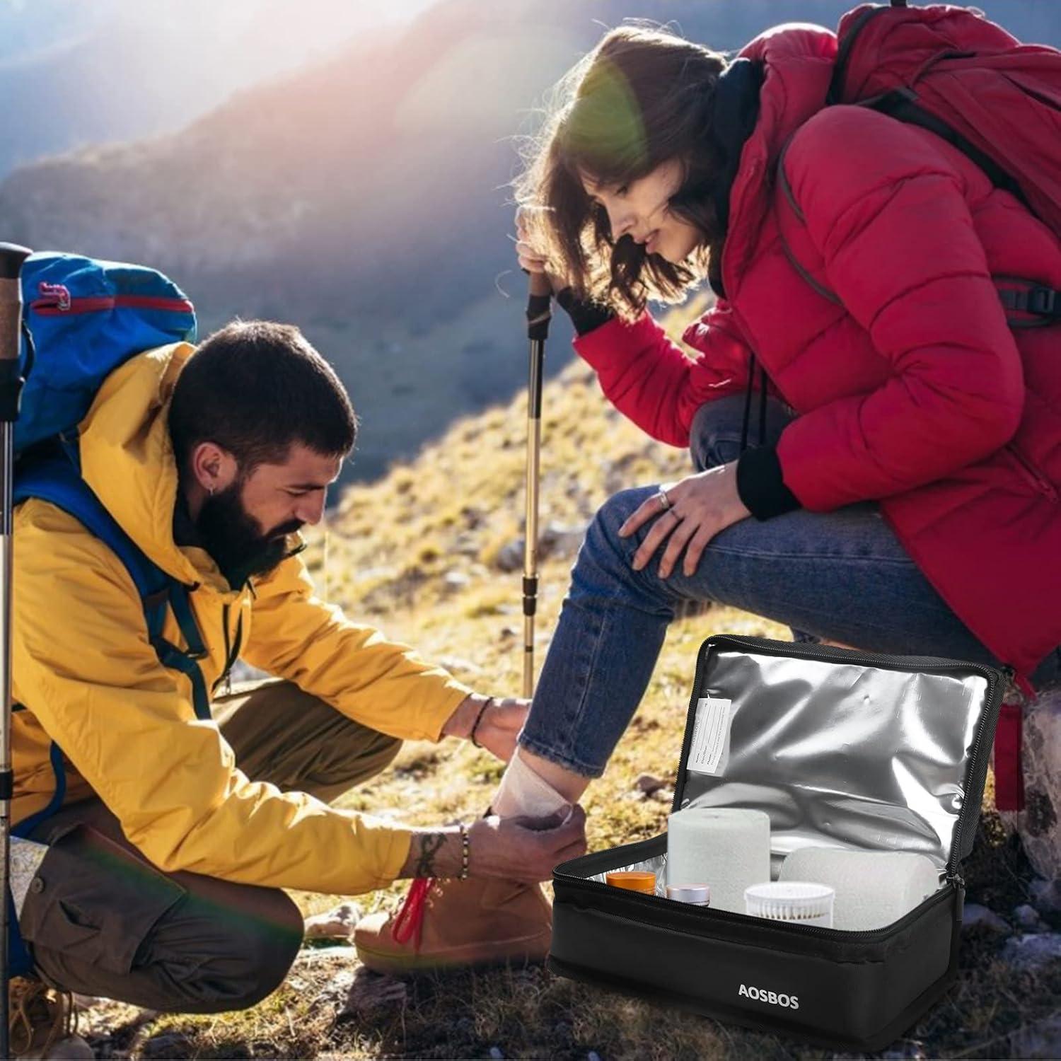 Bolsa de Almuerzo Aislada Aosbos Negra 25.9x15x8.9 cm