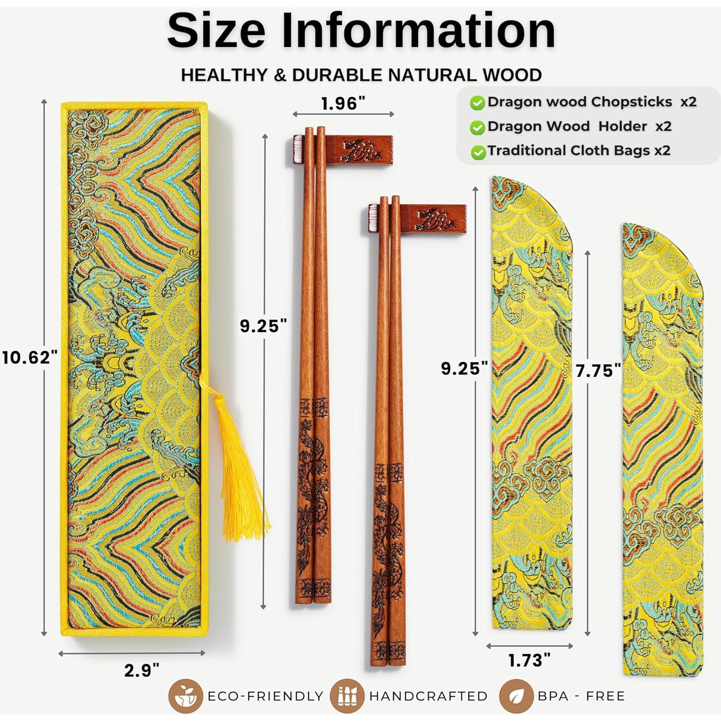 Palillos Reutilizables MUMSUNG Dragón 23.5 cm - 2 Pares