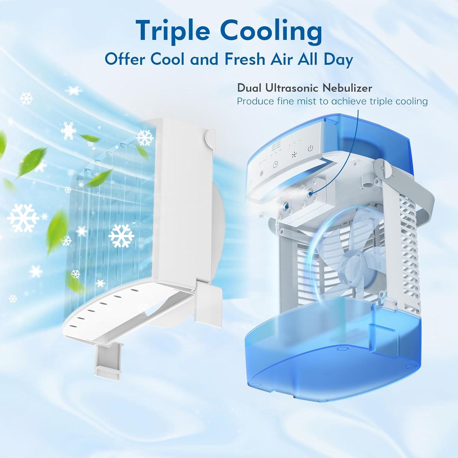 Acondicionador de Aire Portátil 3-en-1 Habseli CF-626R 1000ml