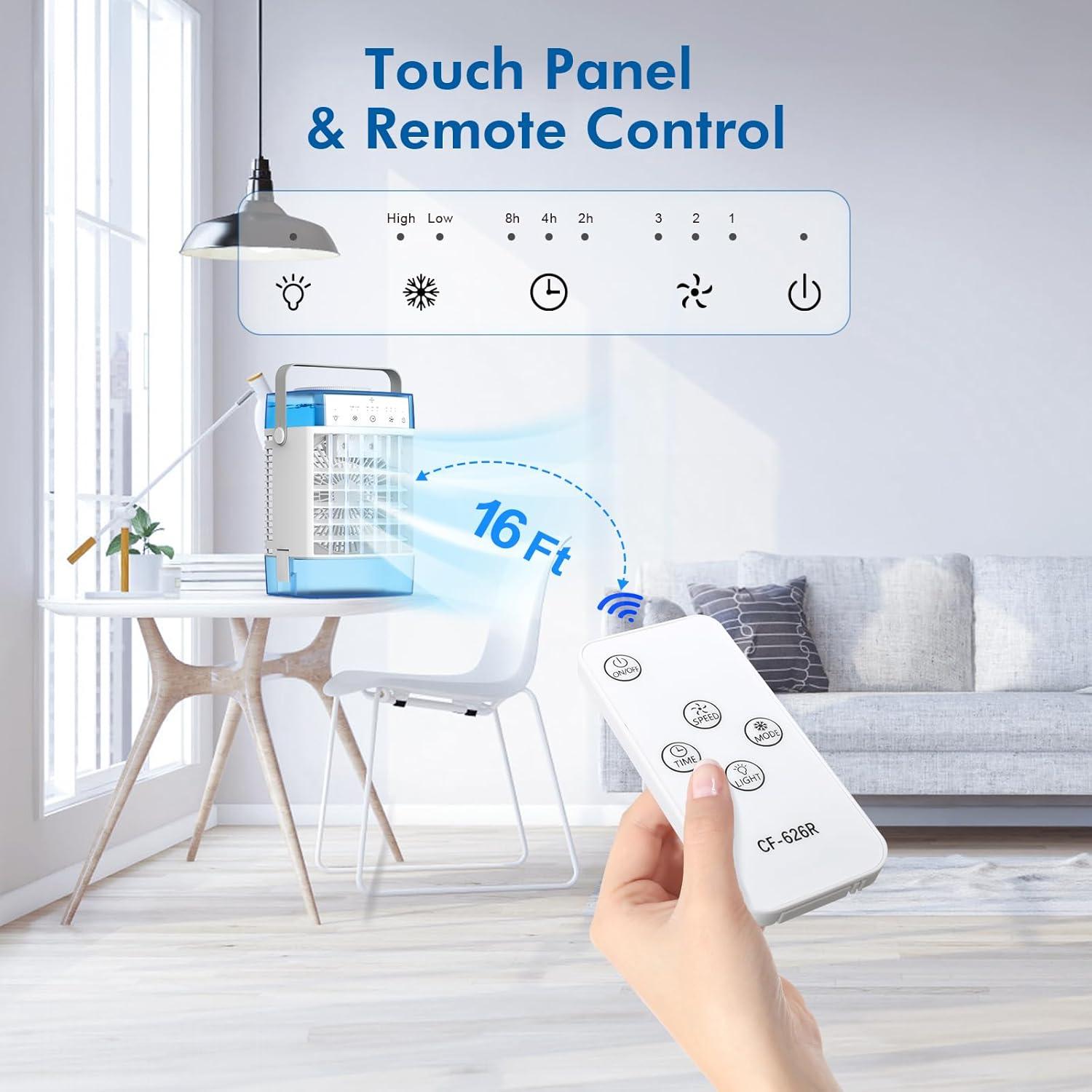 Acondicionador de Aire Portátil 3-en-1 Habseli CF-626R 1000ml