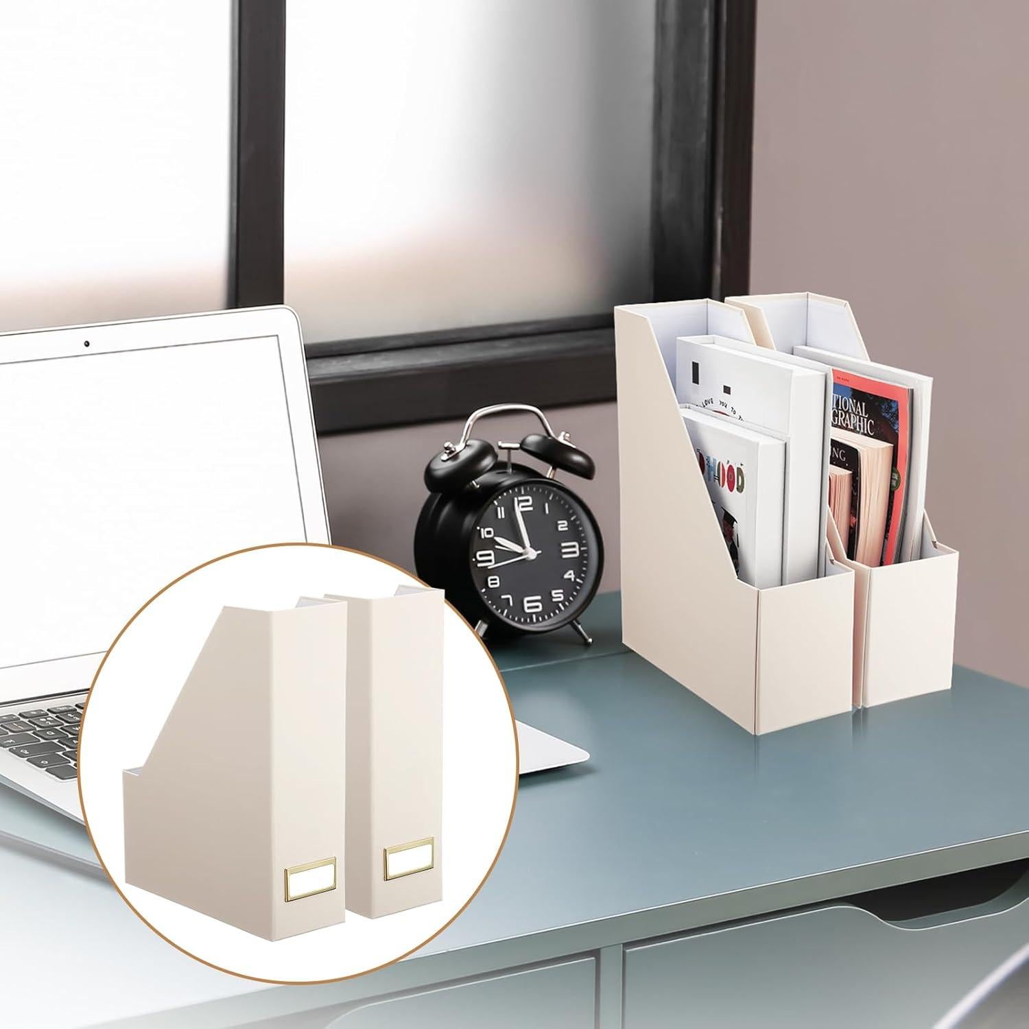 Conjunto de 6 Soportes para Revistas Feifeiya Beige Plegables