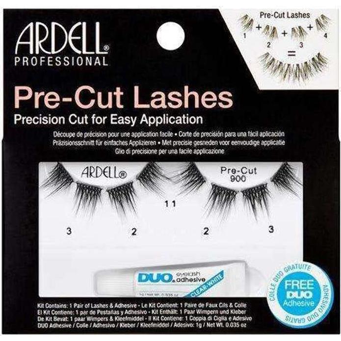 Pestañas Pre-Cortadas Ardell 900 - 1 Par con Adhesivo Duo