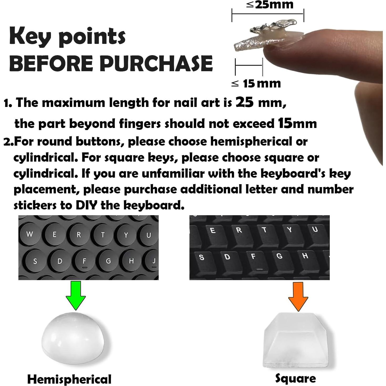 Almohadillas de Teclado de Silicona Adhesiva MERFUNTO 80 PCS