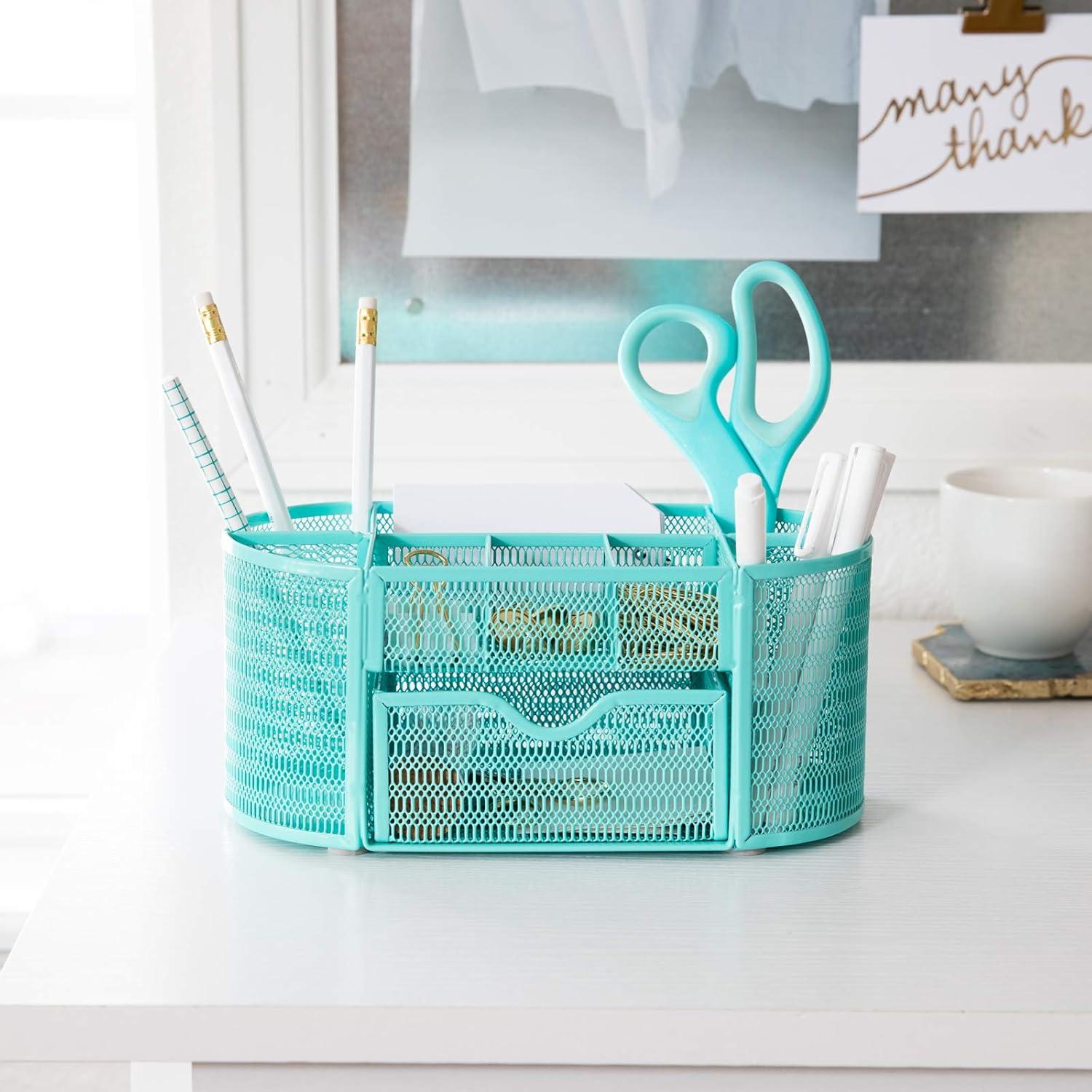 Organizador de Escritorio BLU MONACO Aqua - Metal Rectangular