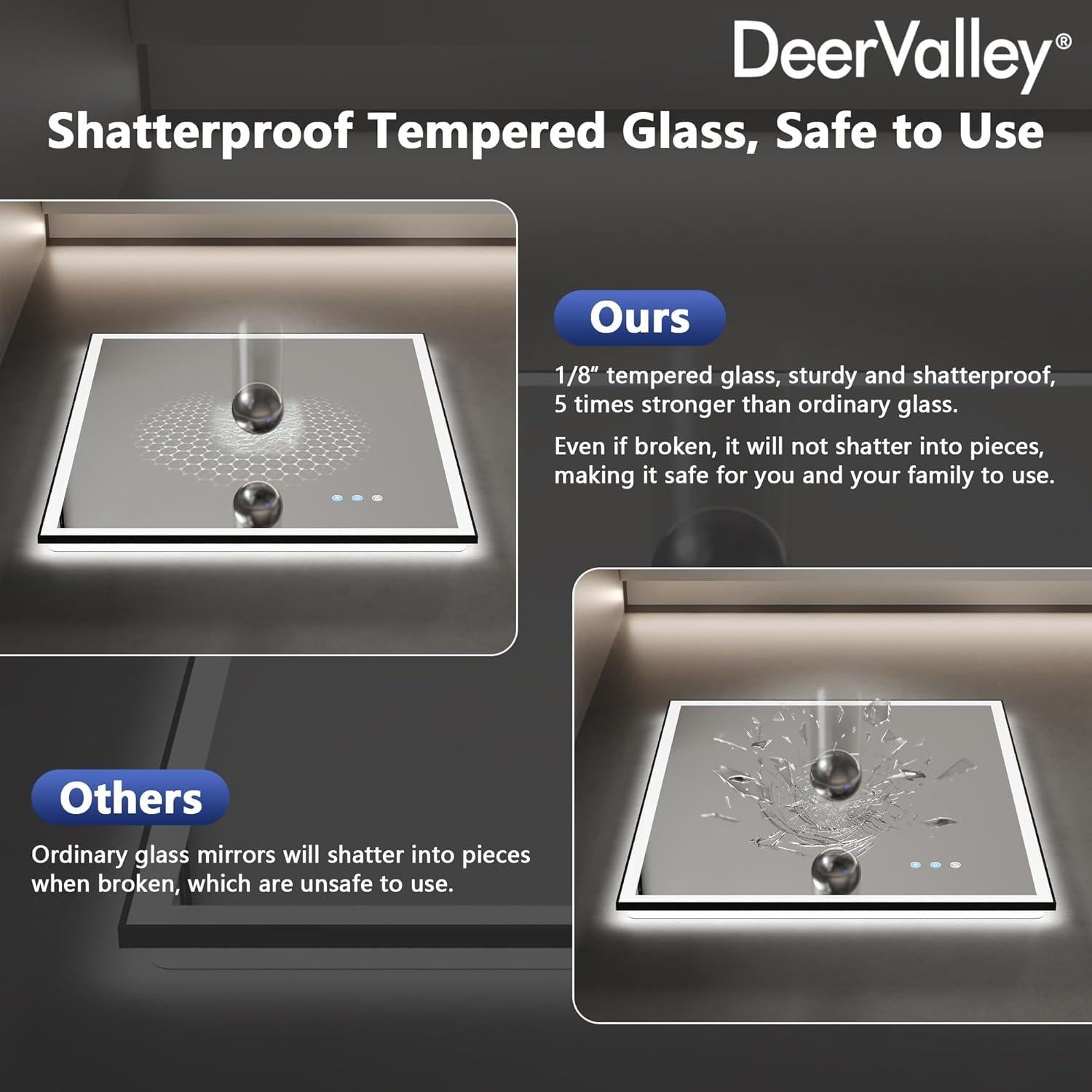 Espejo de Baño LED Deer Valley 76 x 91 cm Retroiluminado