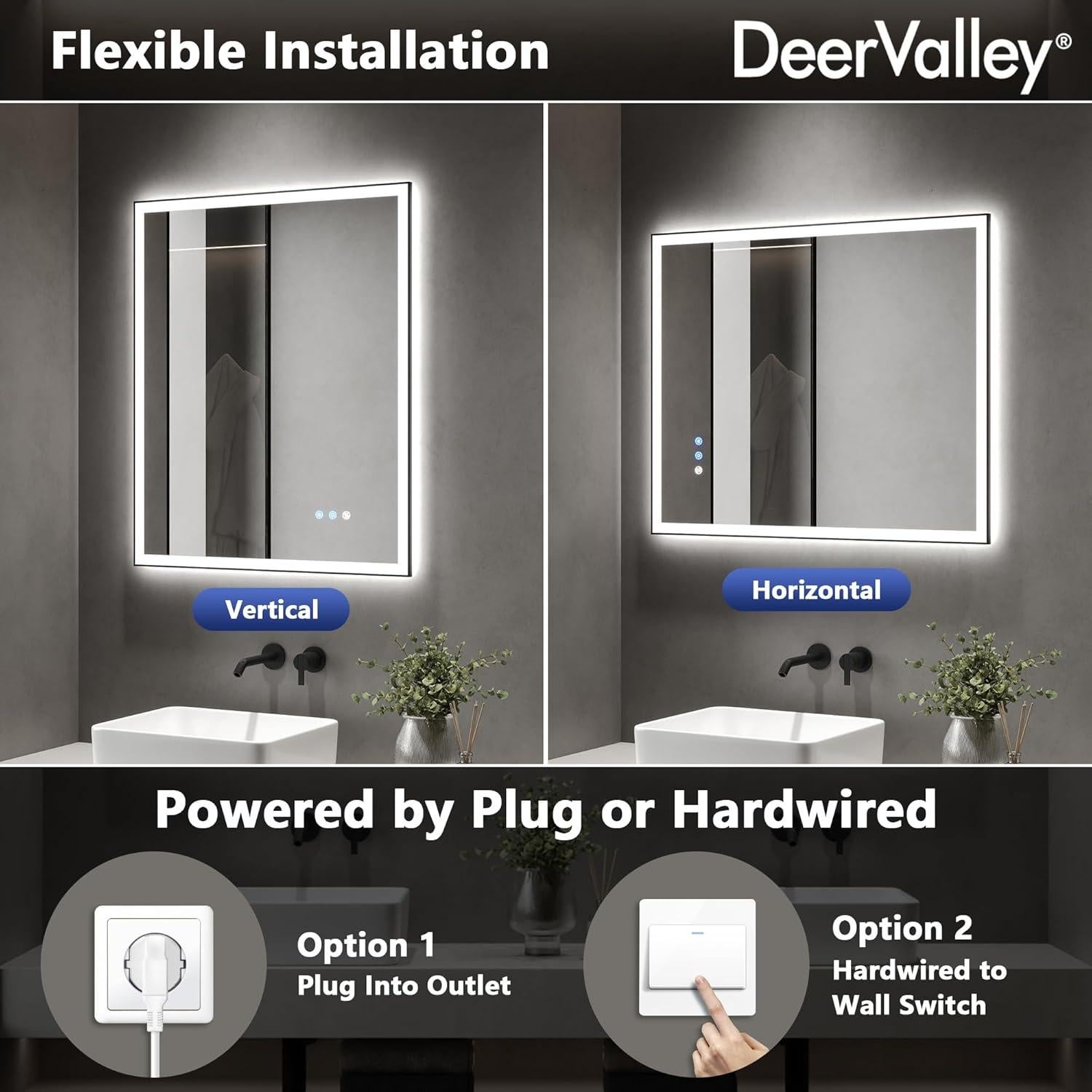 Espejo de Baño LED Deer Valley 76 x 91 cm Retroiluminado