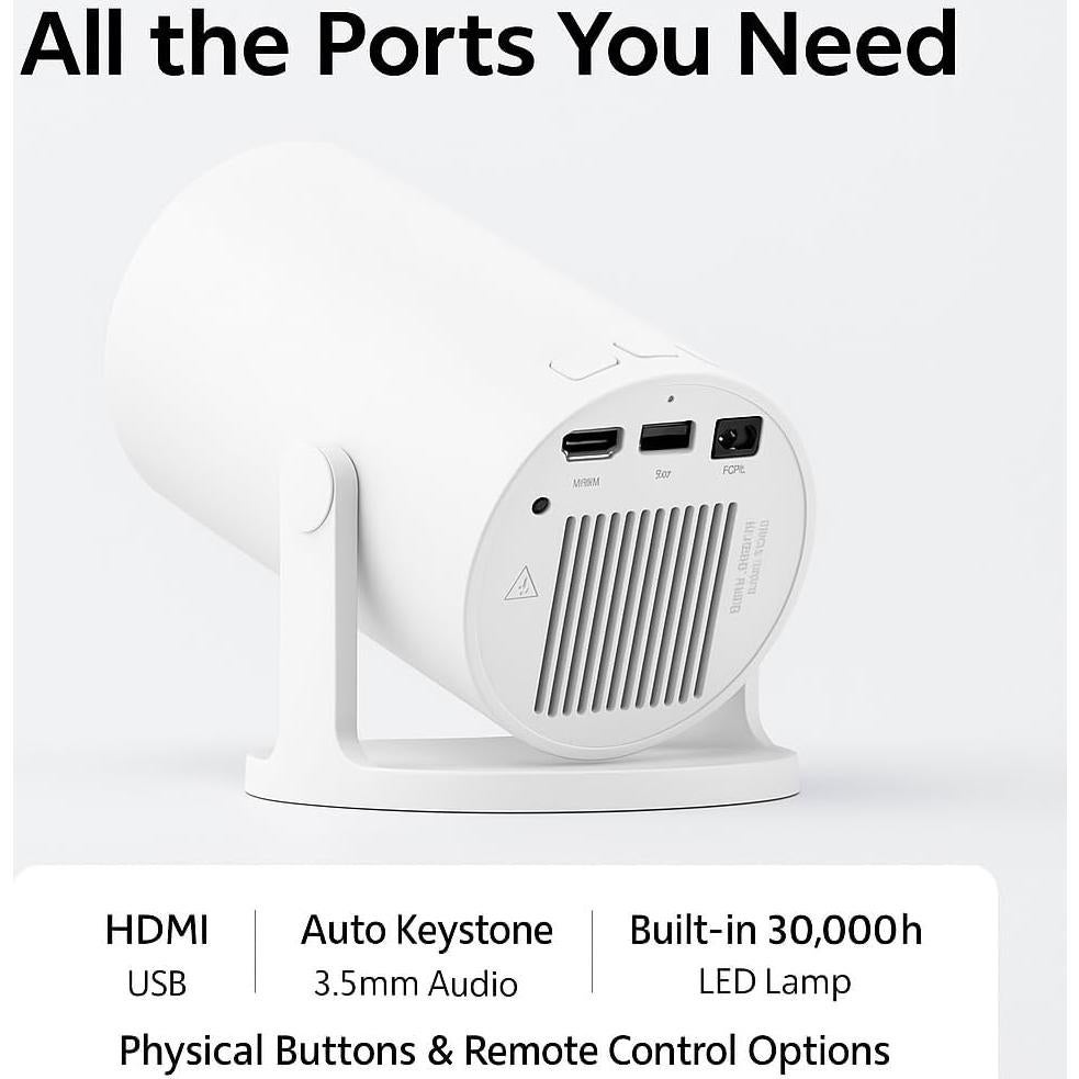 Mini Proyector NOBKLEN WiFi 6 Bluetooth 5.4 4K 1080P 200"