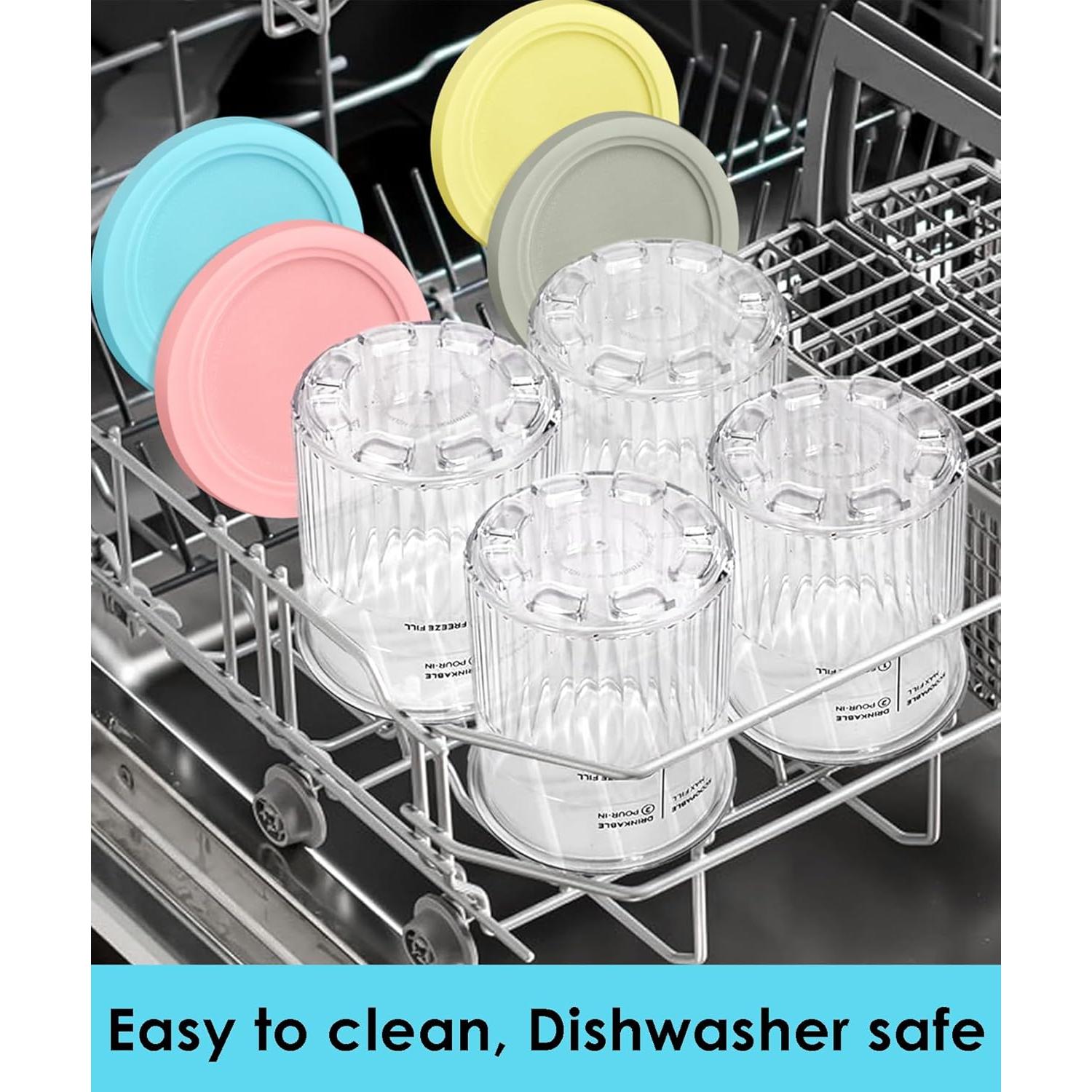 Recipientes y Tapas FIRJOY 24 oz para Ninja Creami Deluxe - Paquete de 4